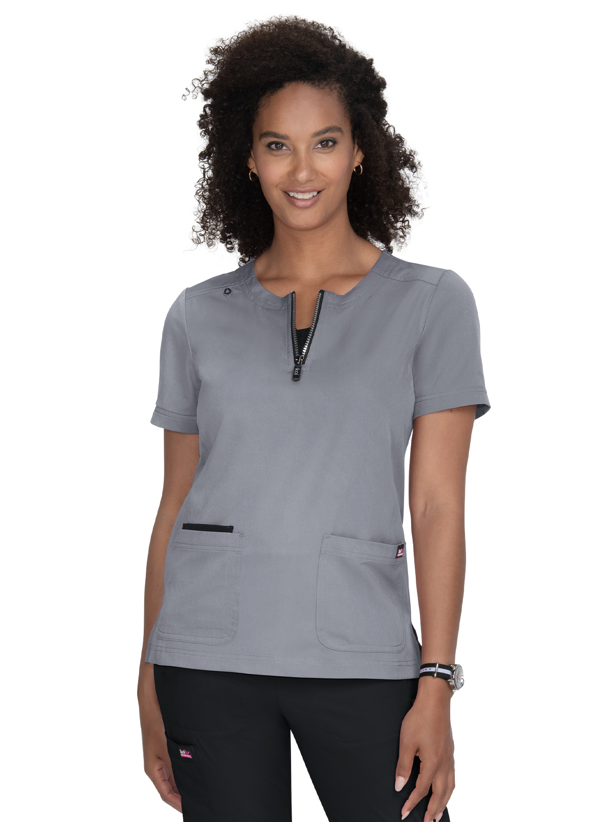 koi - Lite Stretch - Women's Three-Pocket Zipper-Neck Performance Top