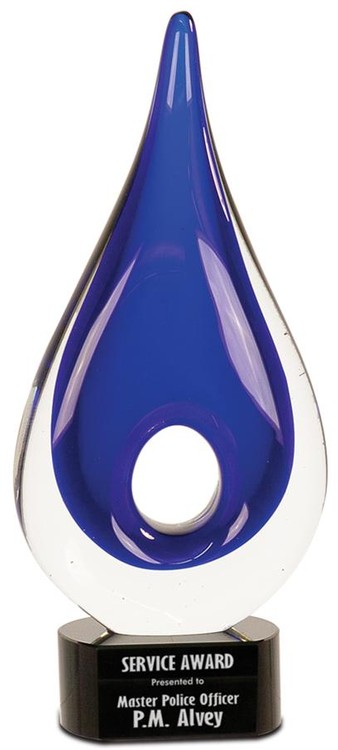 Blue Hole Rain Drop Art Glass 2