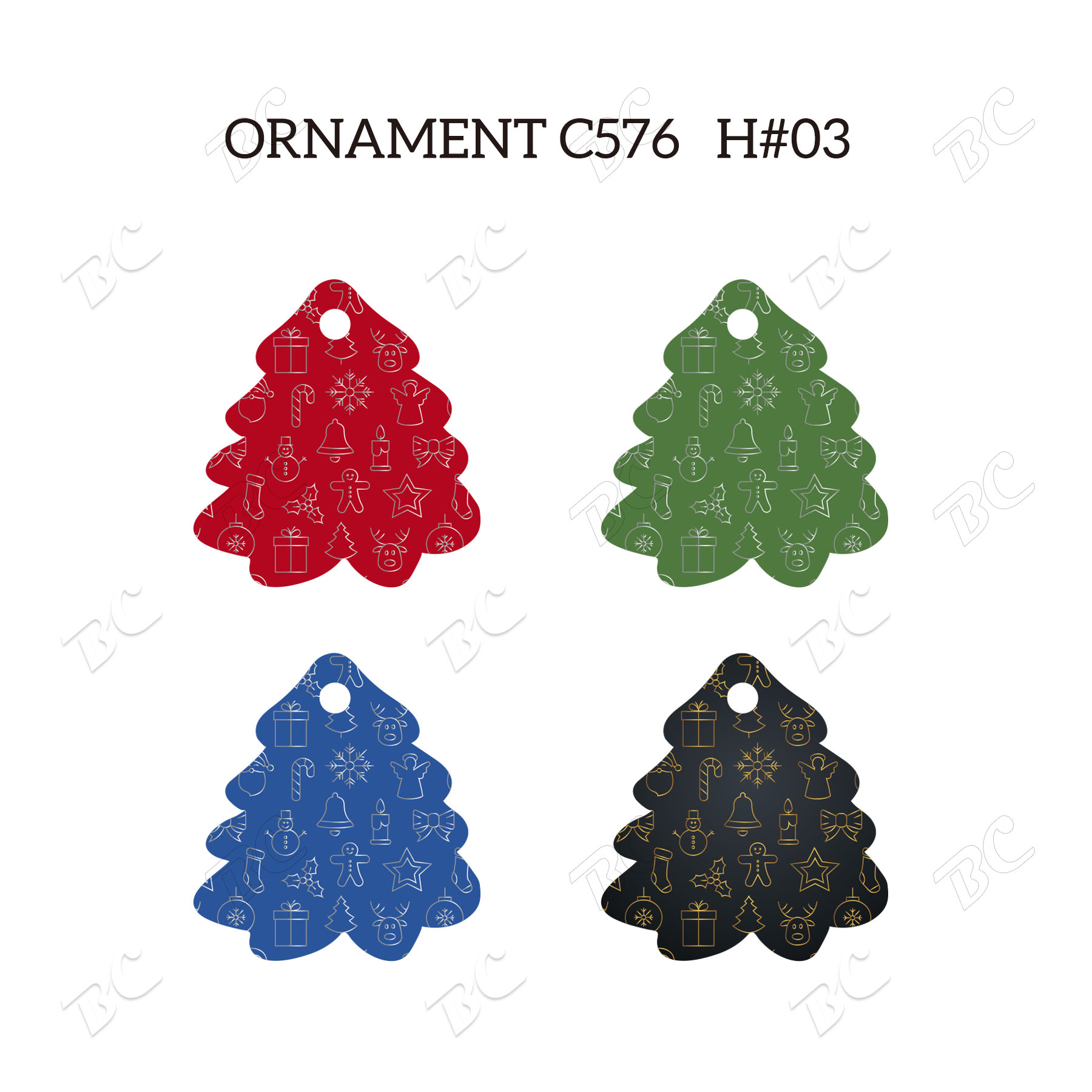 Free Shipping Full Color Christmas Ornament - Tree 5
