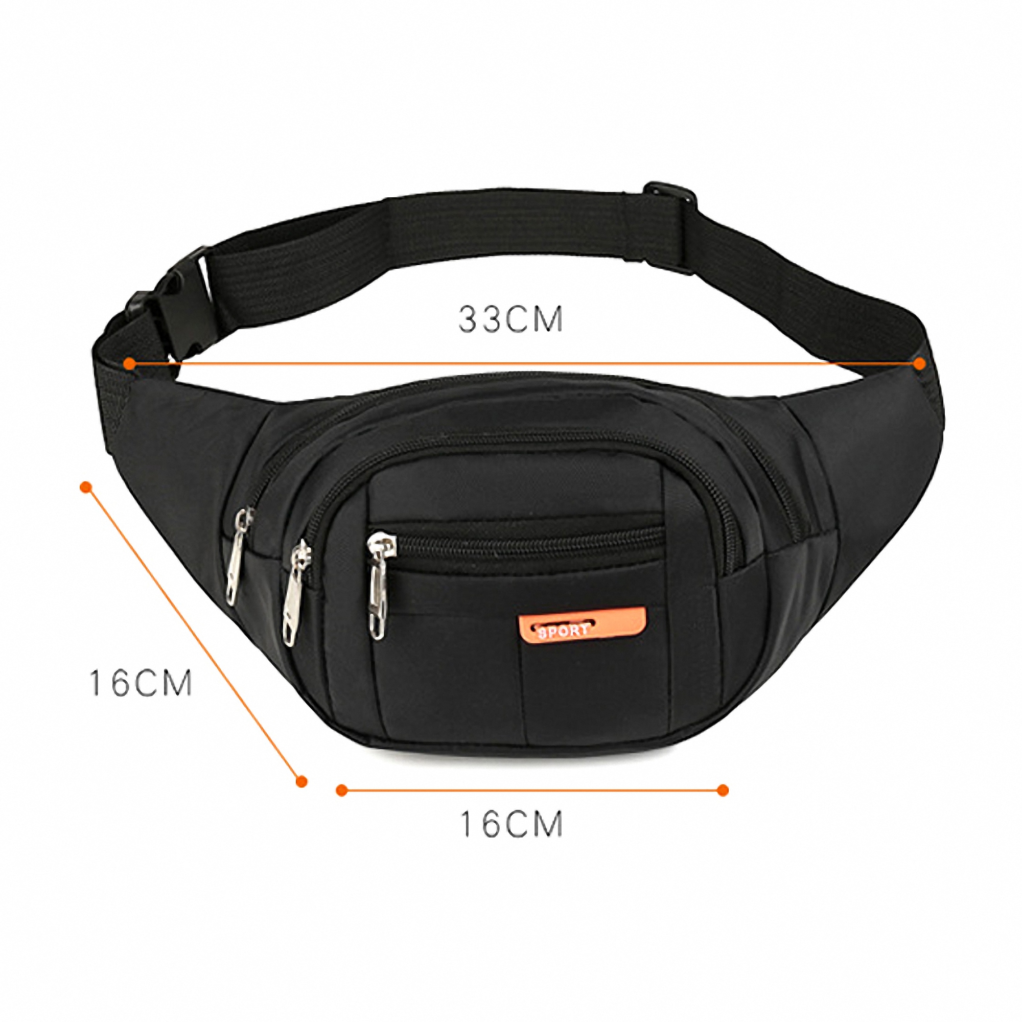 Triple Zipper Large Fanny Pack 5