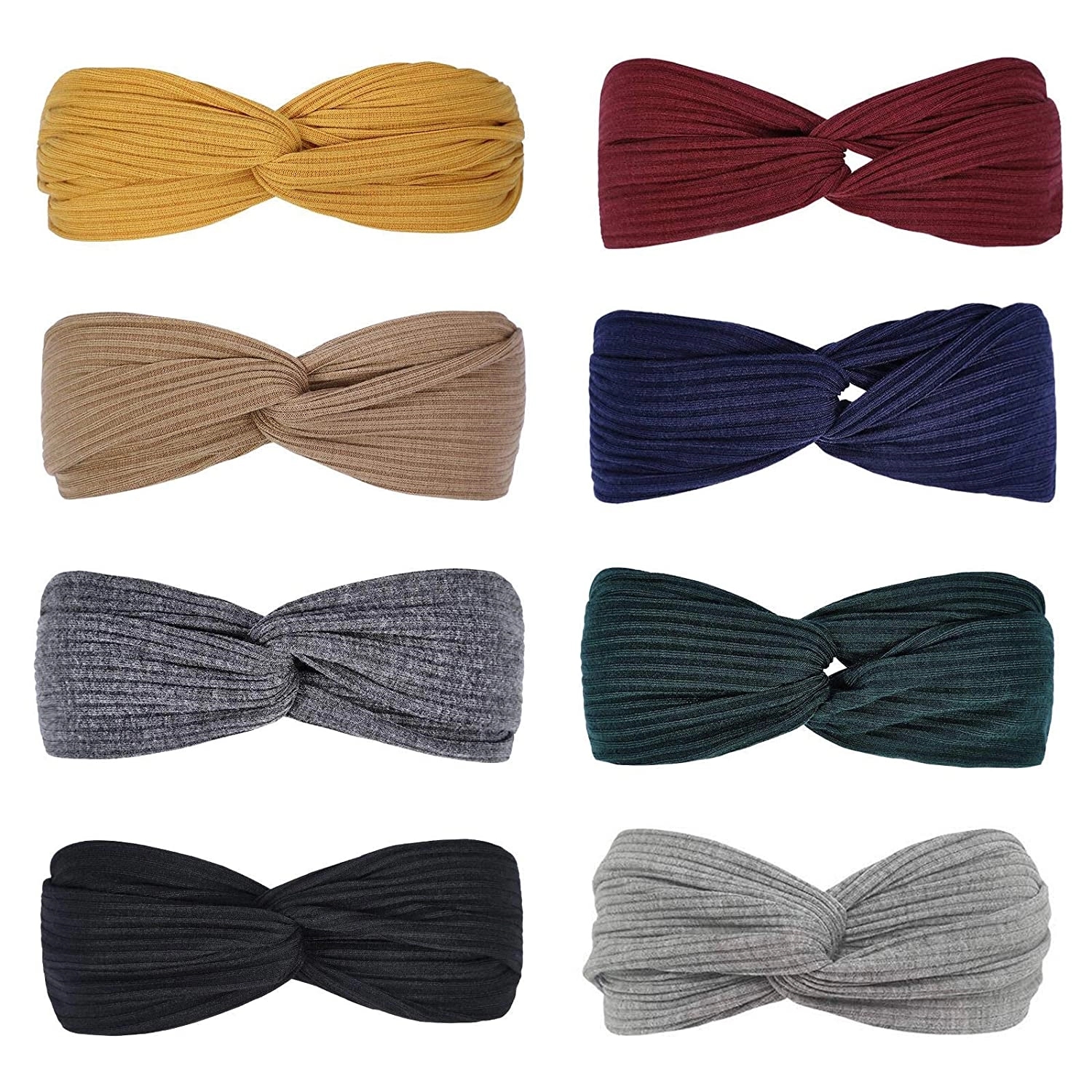 Women Twist Knotted Boho Stretchy Hair Bands 8
