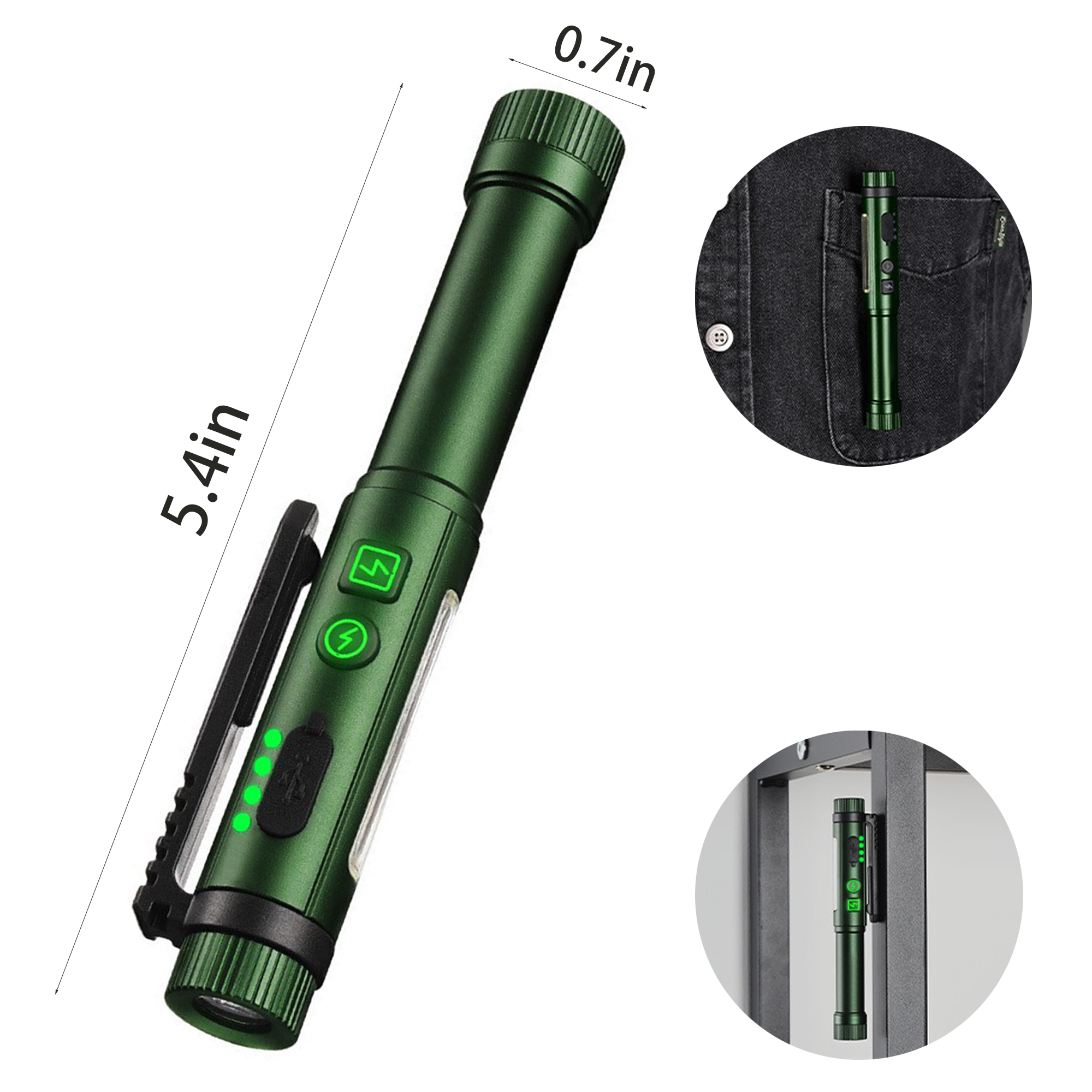 Mini Rechargeable Pen Shaped Work Flashlight 7