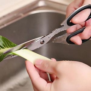 Stylish Black Handle Scissors With Bottle Opener Multifunctional 14