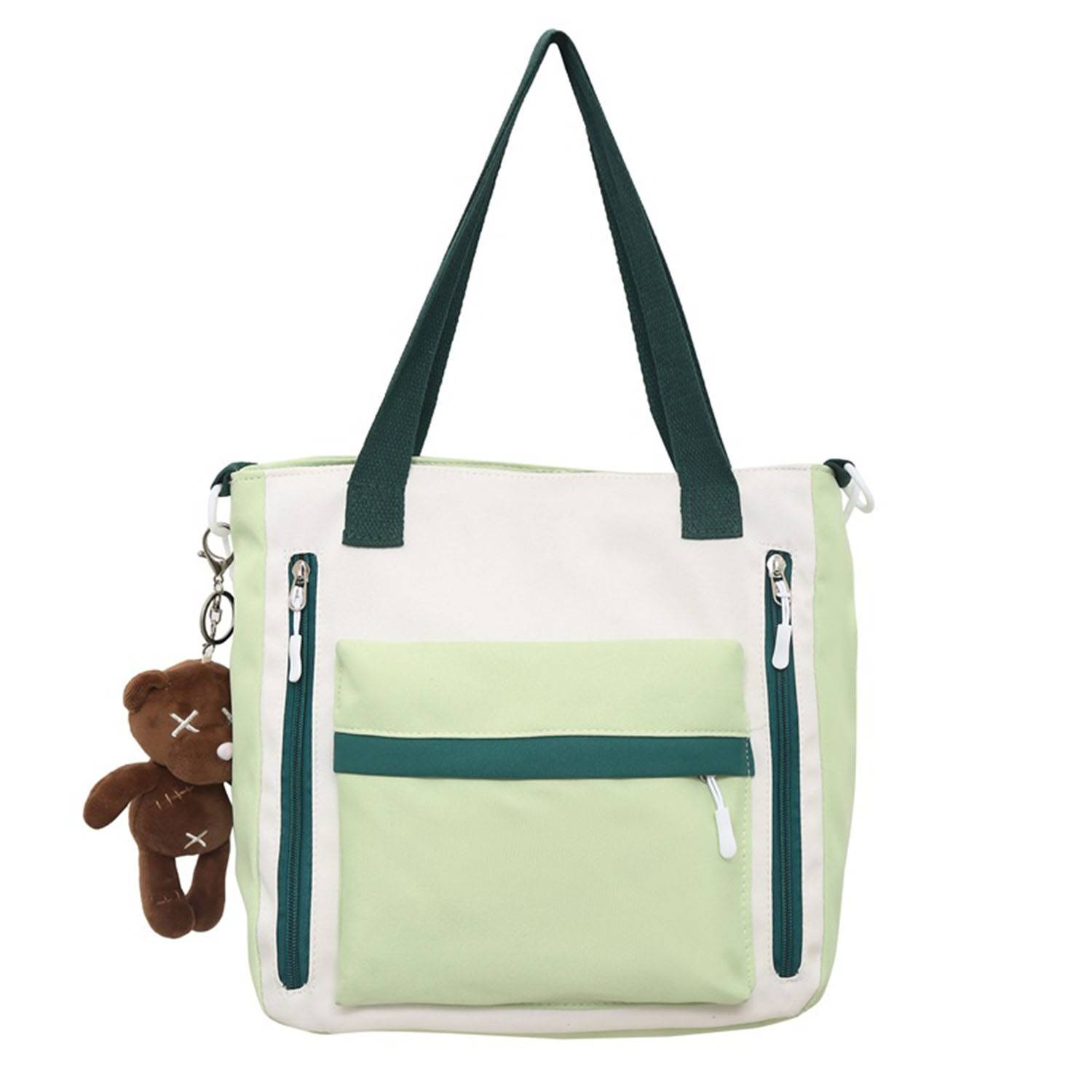Large Capacity Canvas Contrasting Colors Tote Bag, custom tote bag with logo imprint 5
