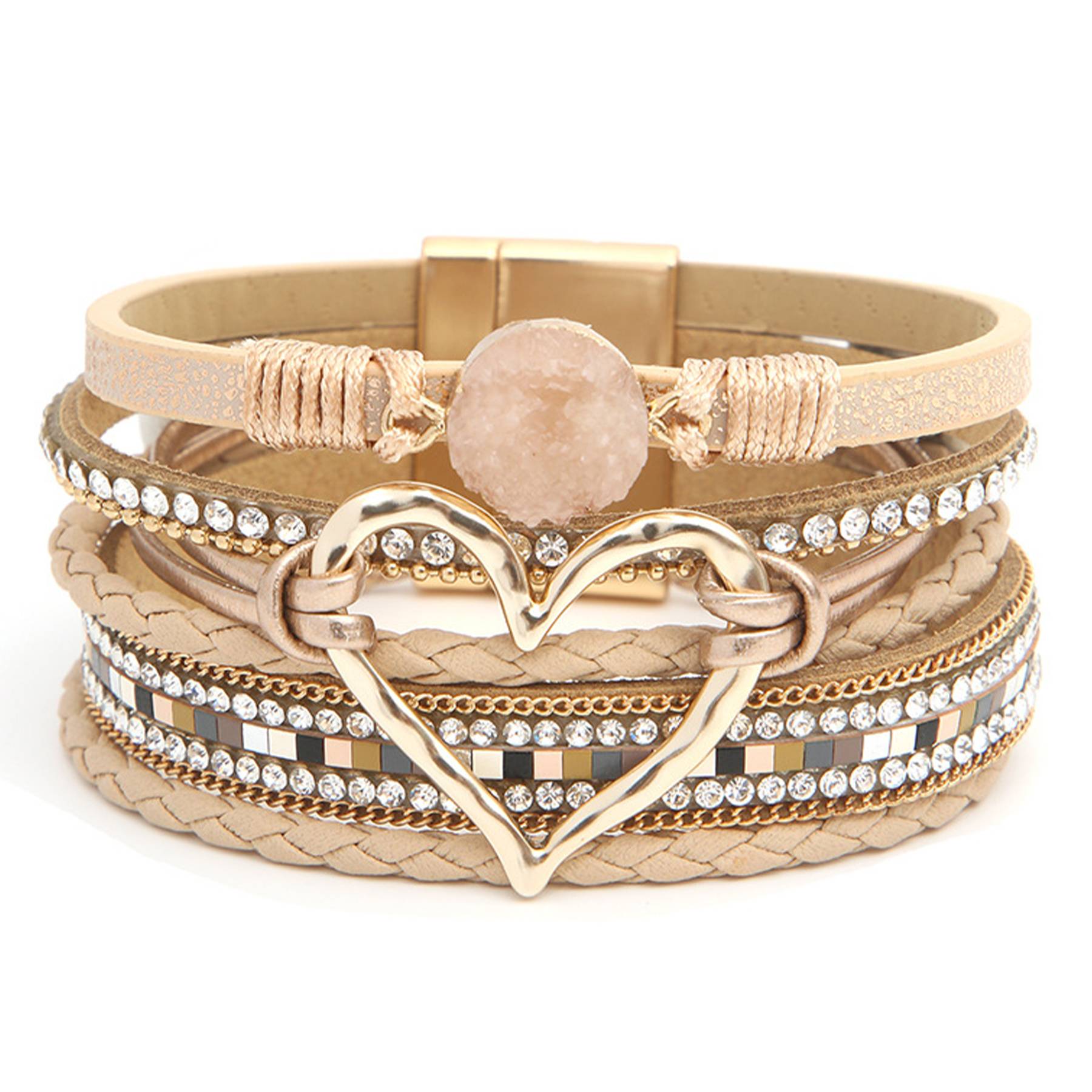 PU Hand-woven bracelet in multi-layered leather 8