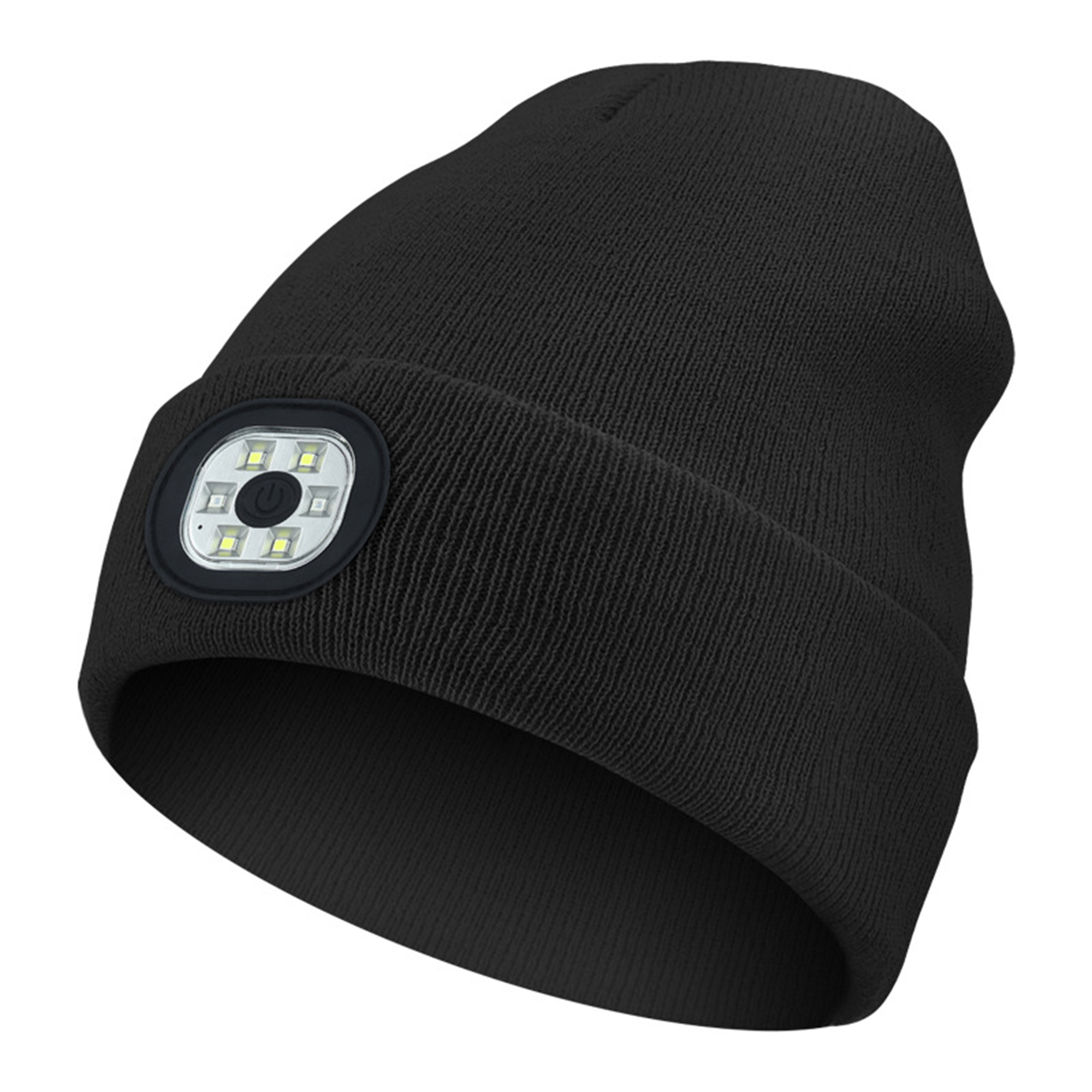 Acrylic Knit Beanie With Rechargeable LED Light 7.87" x 8.6" x 2" 1