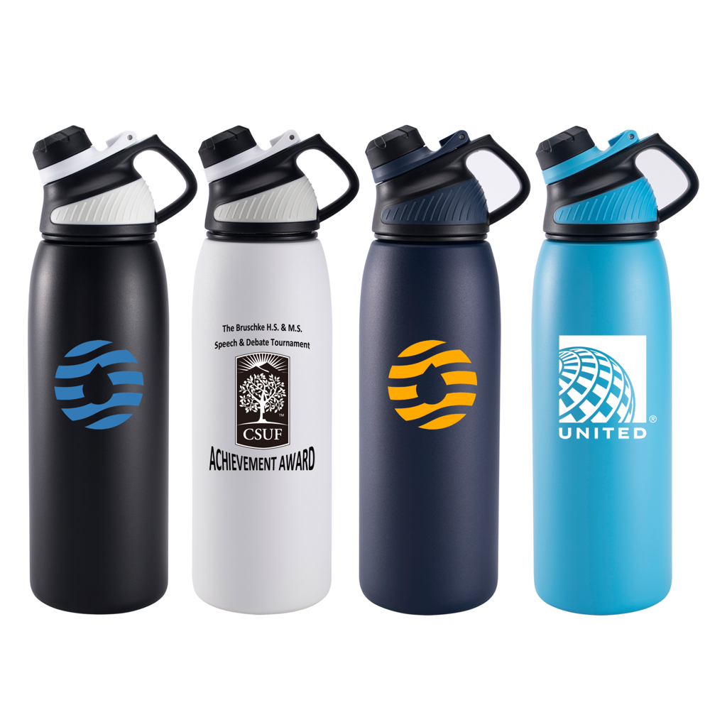 34oz. S/S insulated sports water bottle with spout lid 19