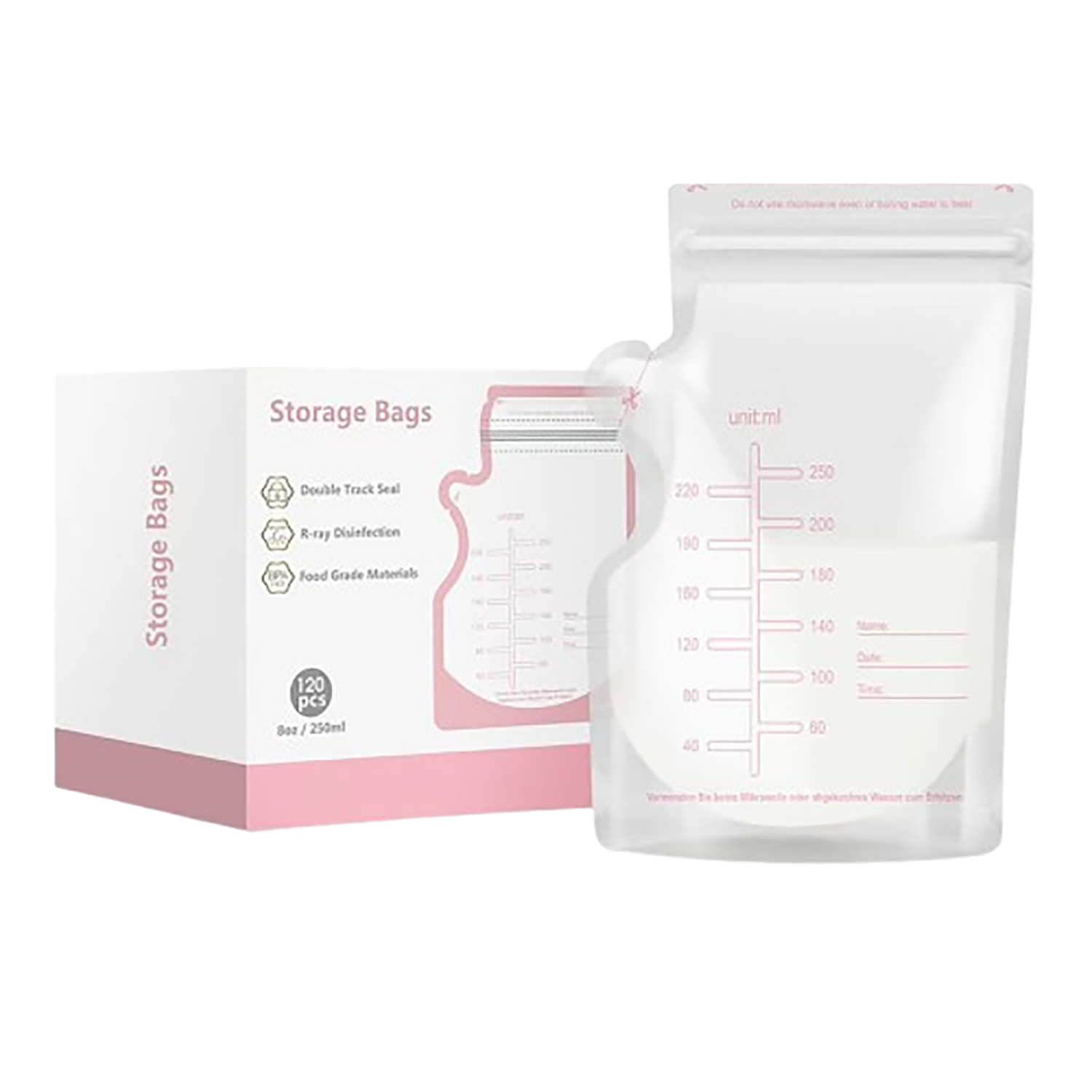 8.45oz Breastmilk Storage Bags with Measurement Markings 7