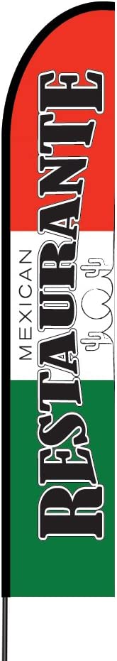 Mexican Restaurant Flag Kit 15' Feet Feather Flag Sign Outdoor Banner 1