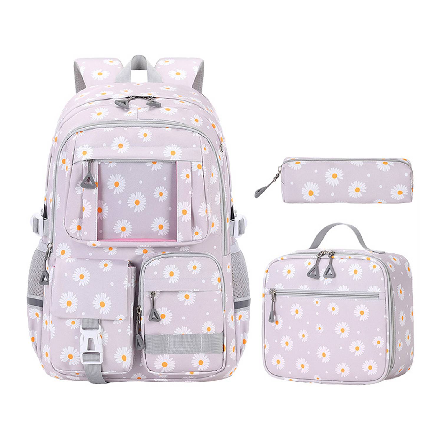 3Pcs Kids Waterproof Oxford Backpack w/Lunch Bag Pencil Case 2