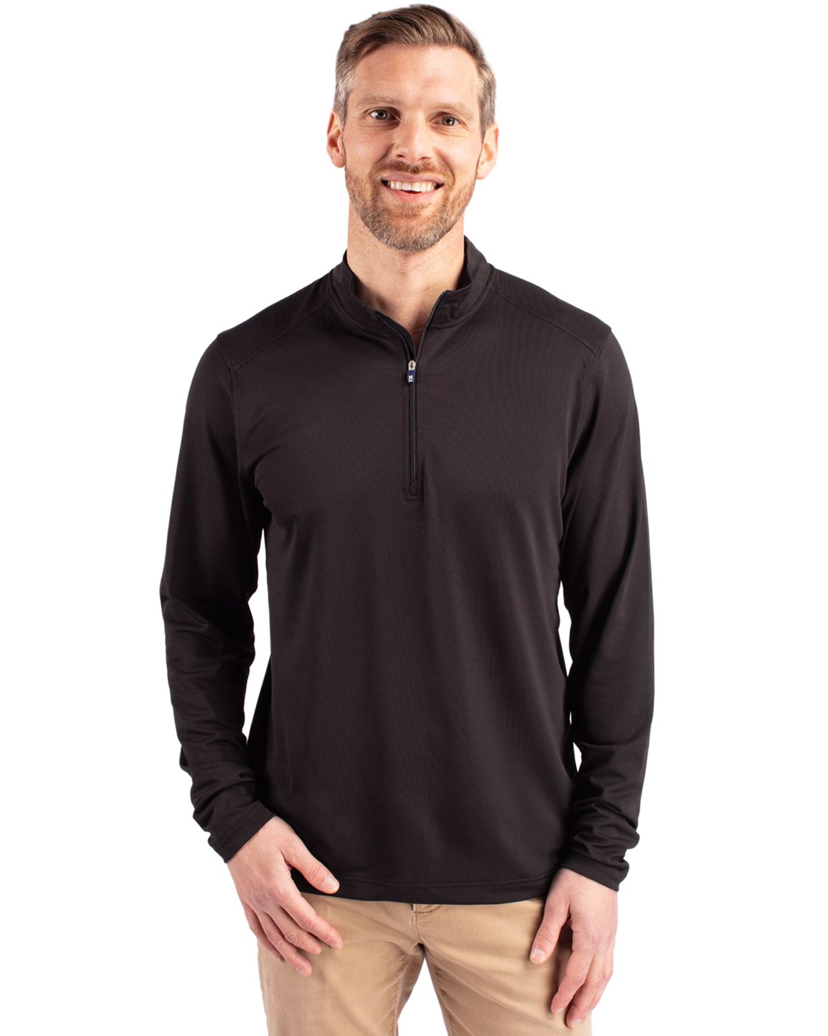 Virtue Eco Pique Recycled Quarter Zip Mens Pullover