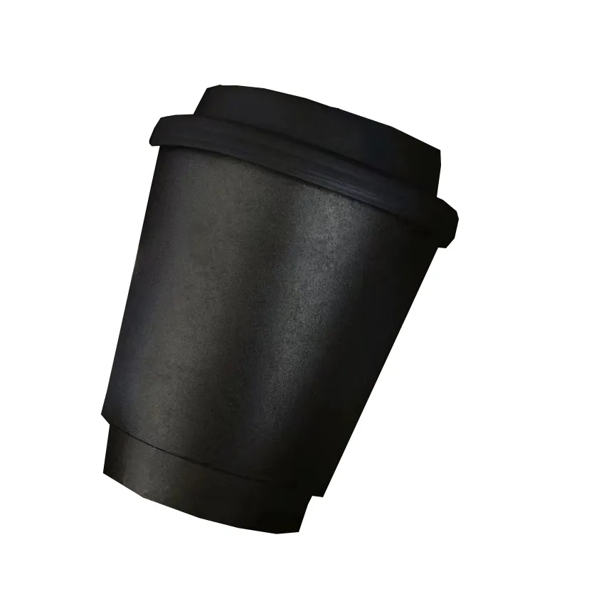 12oz Pure Black Double-Layer Hollow Disposable Paper Cups 5