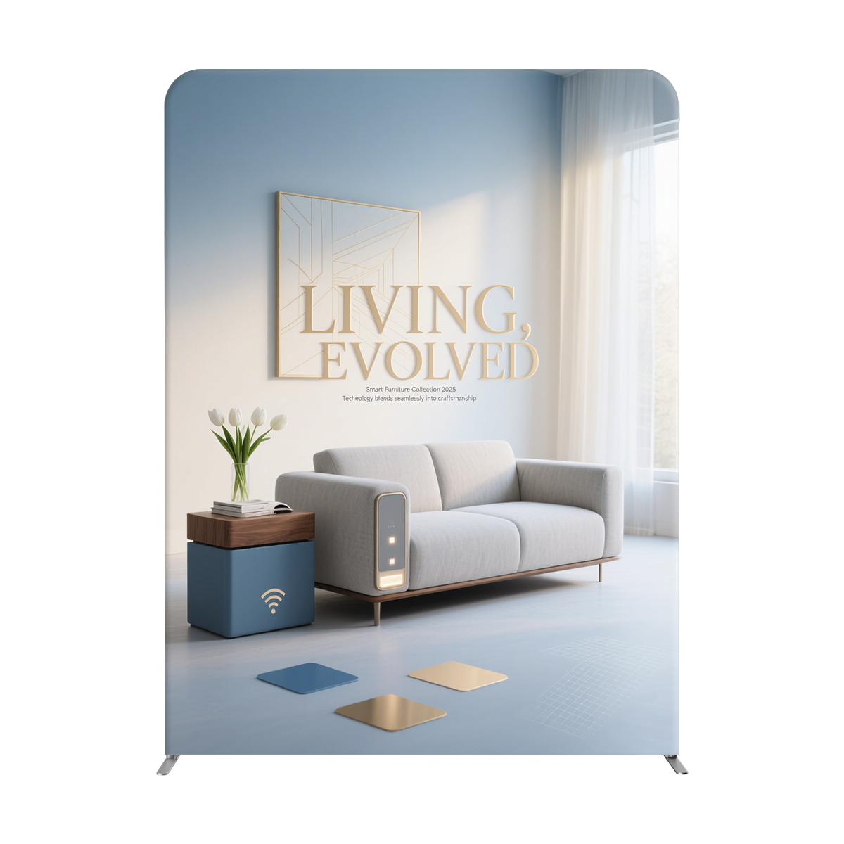 NEW MagLock Straight Fabric Display - 6'x8' 3