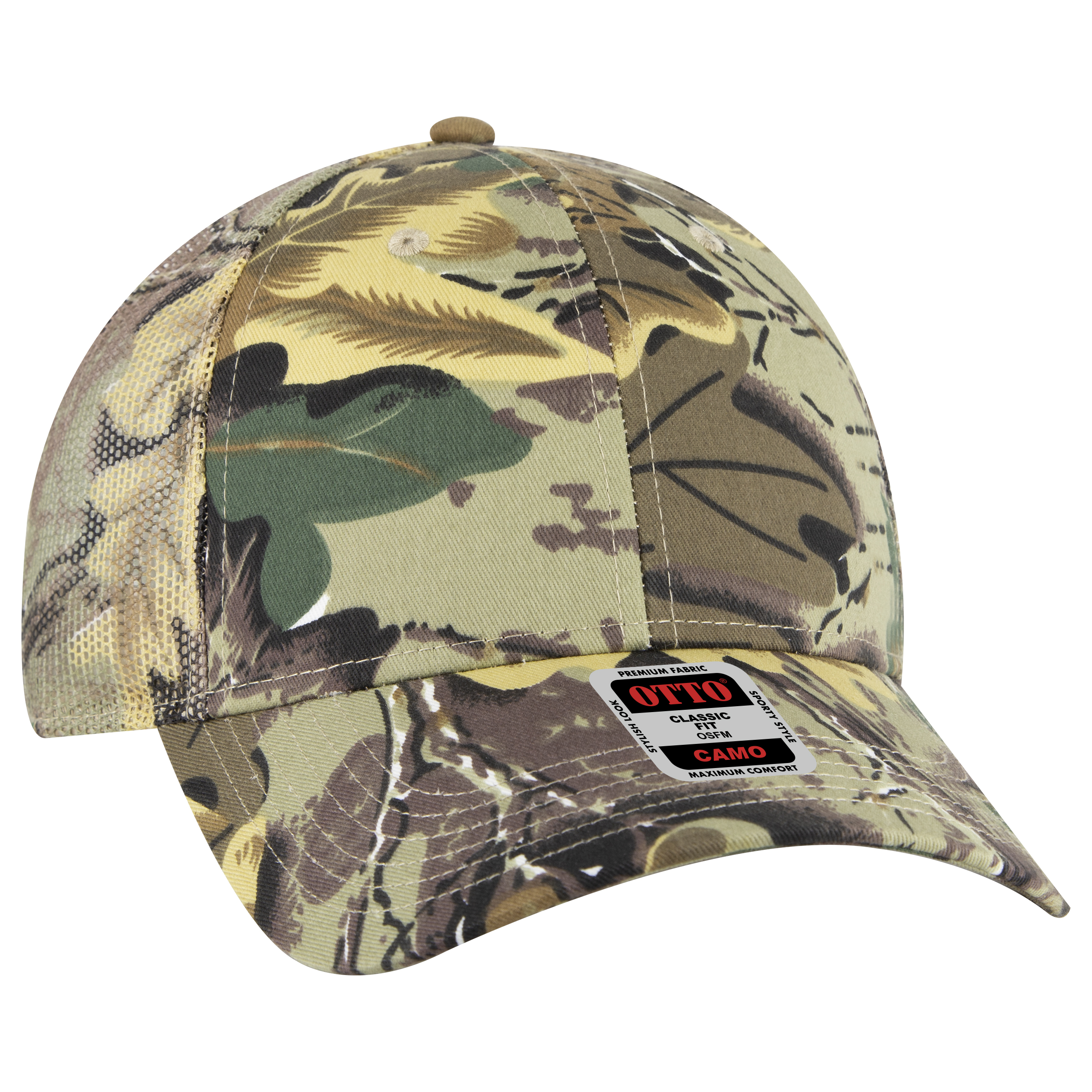 OTTO CAP® Camouflage 6 Panel Low Profile Mesh Back Trucker Hat 5