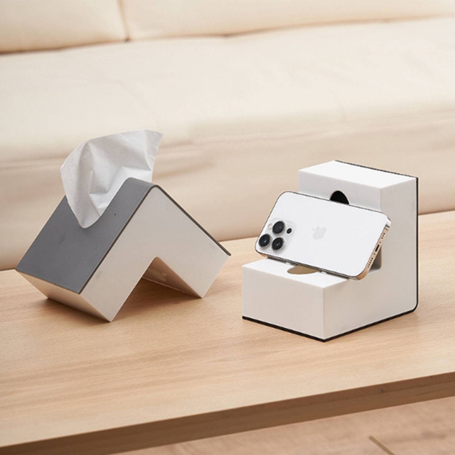 Simple creative style L-shaped tissue box for living room 3