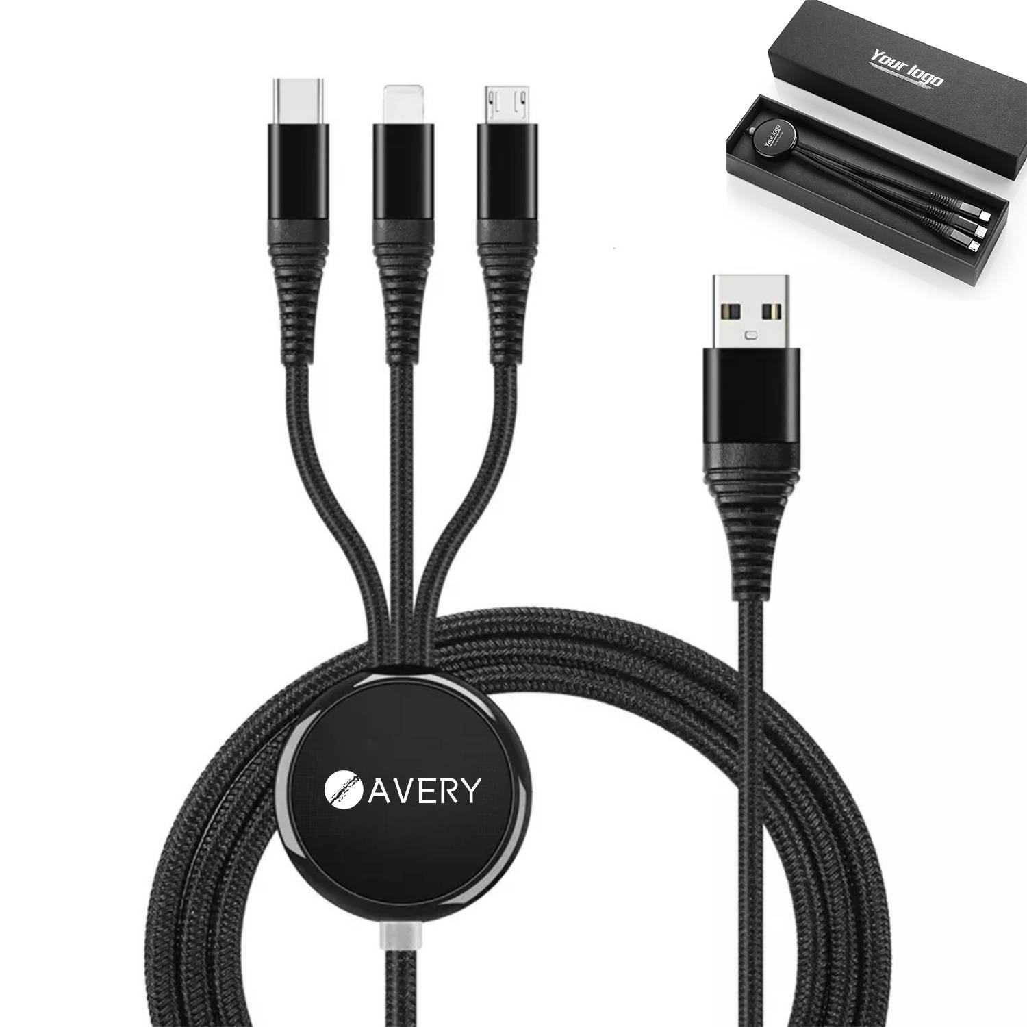 Promotional Business 3-in-1 Luminous Charging Cable Gift
