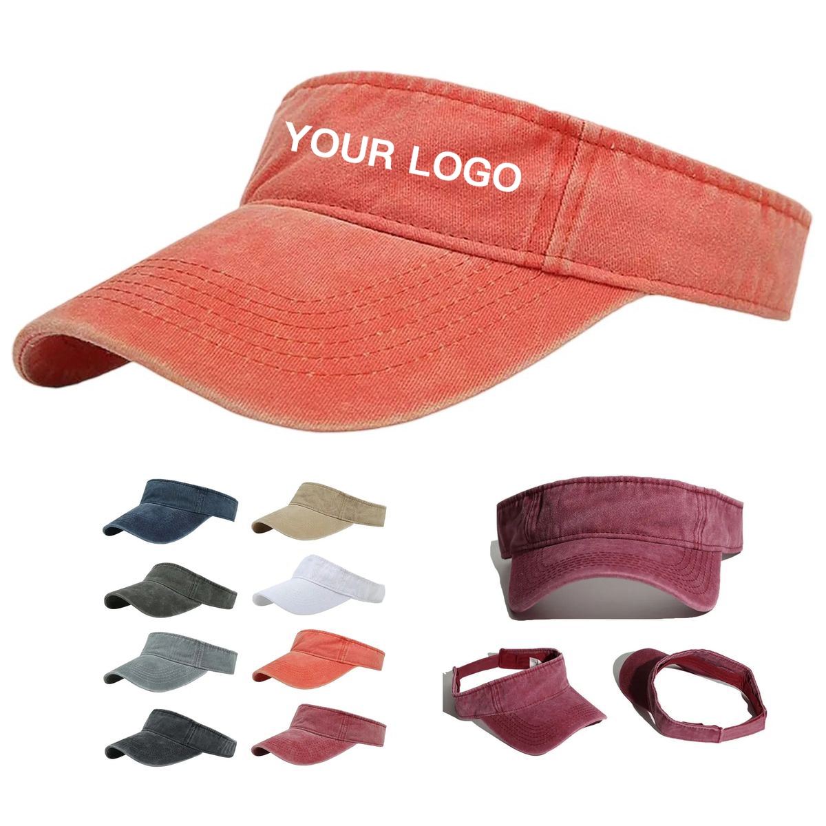 Open Top Cotton Visor Cap for Sports and Travel 10