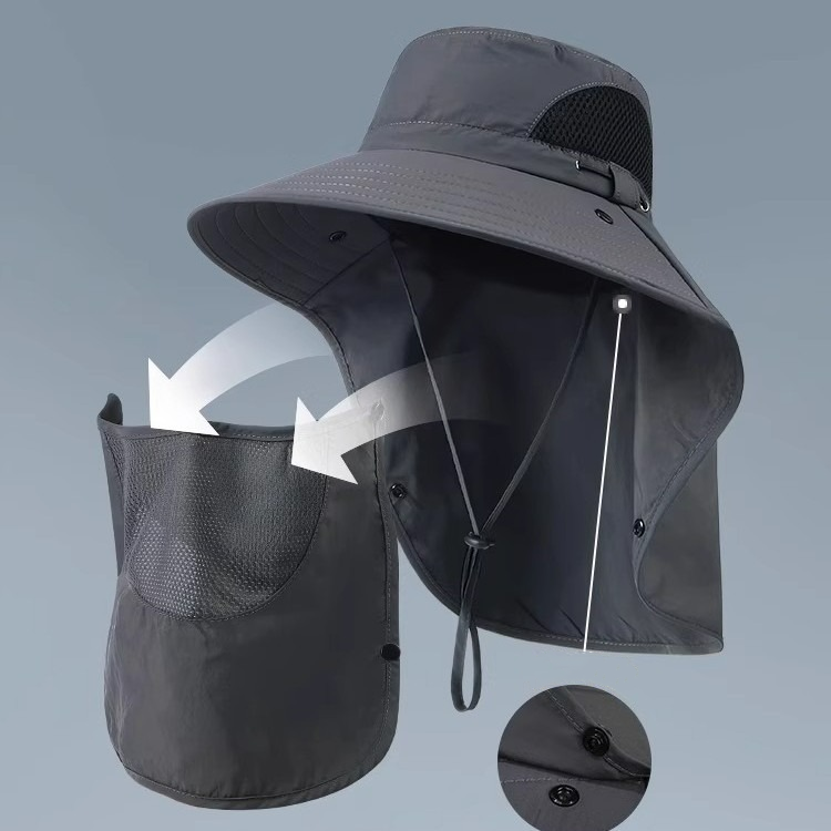 Sun Bucket Hat UV Protection Boonie Cap with Neck Flap and Face Shield 4