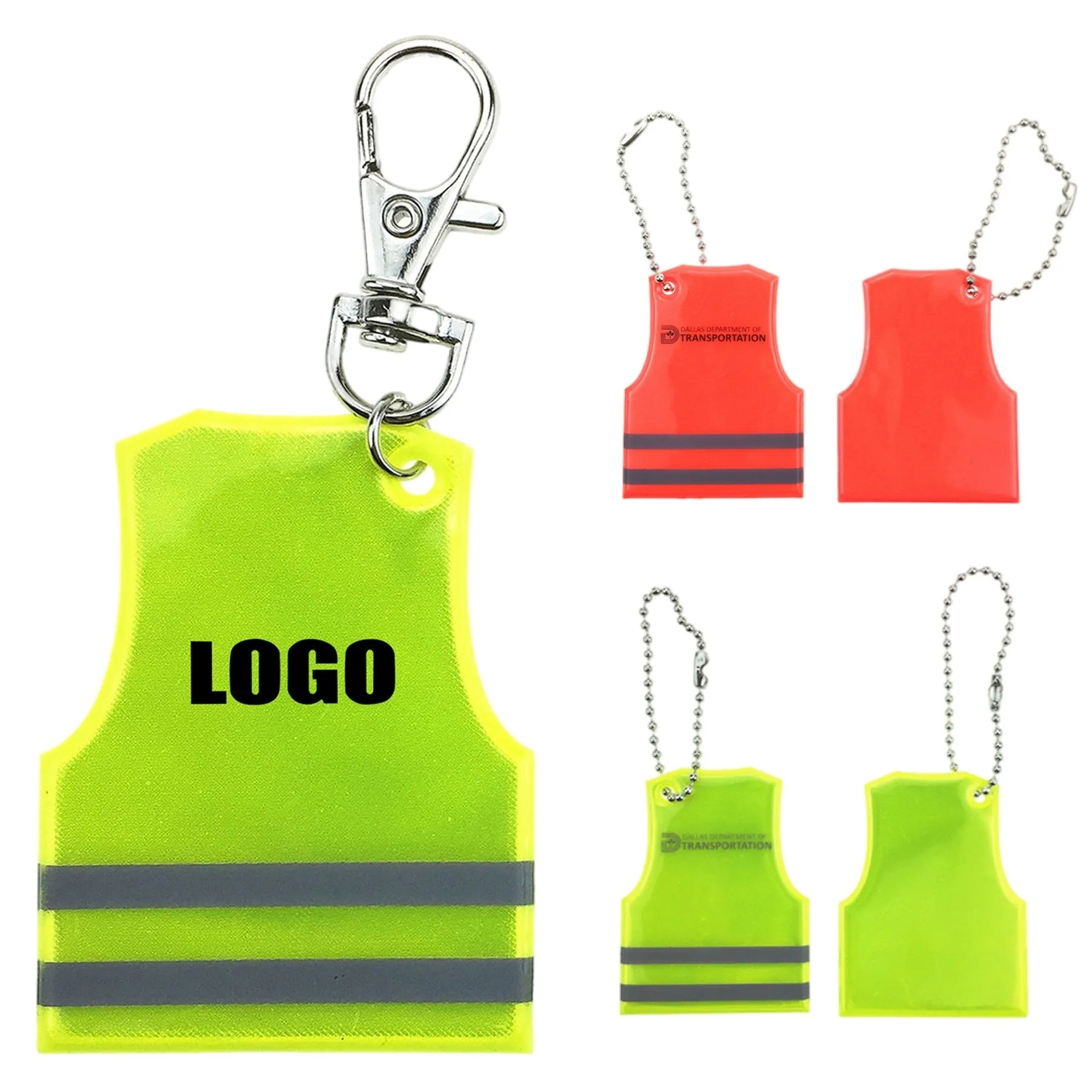 Various Reflective Vest Shaped Keychain 2