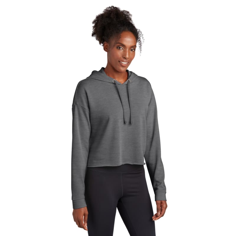 Sport-Tek Women's PosiCharge Tri-Blend Wicking Fleece Crop Hooded Pullover, custom hoodie or sweatshirt with logo imprint 7
