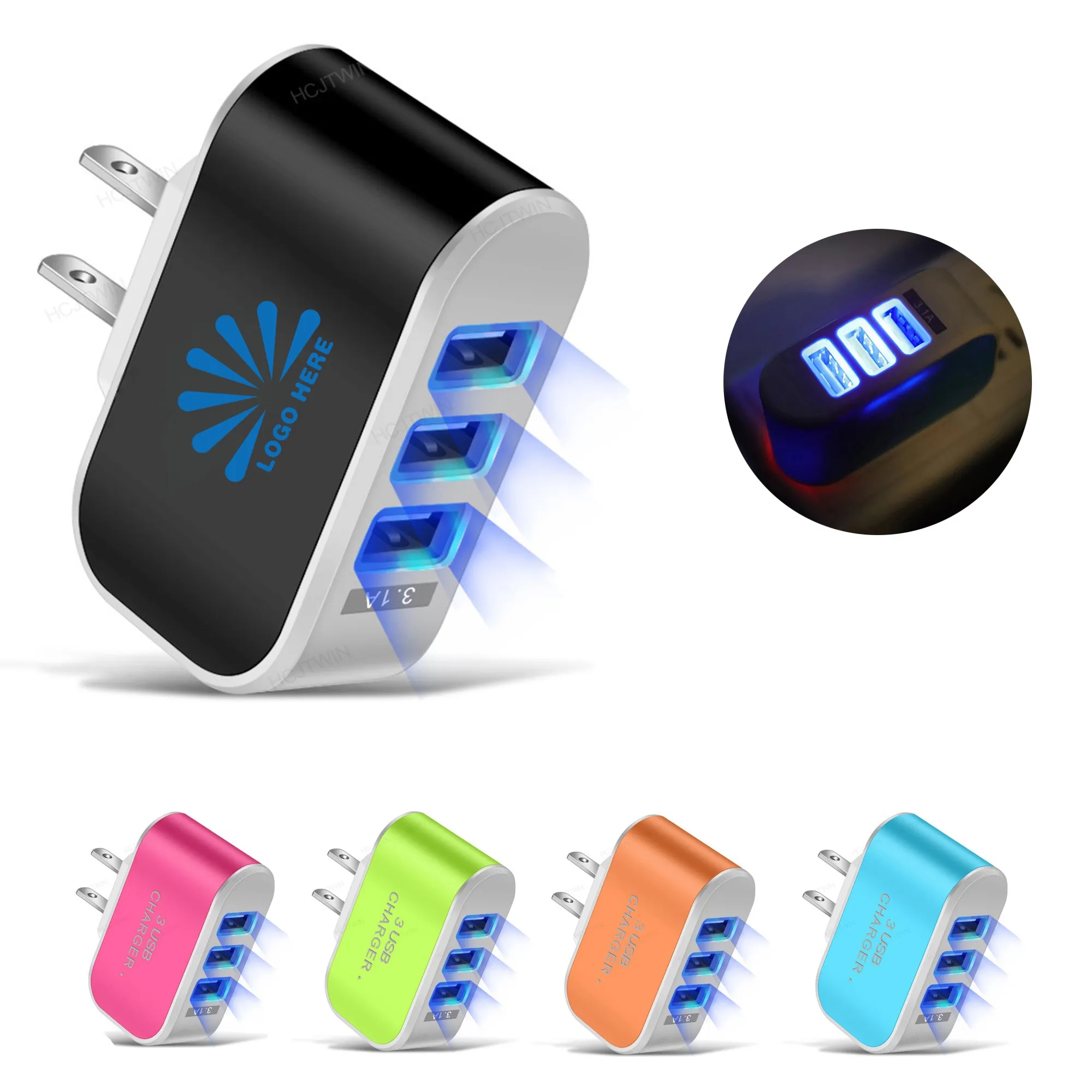 3-Port Usb Charger Block MOQ 100PCS 3