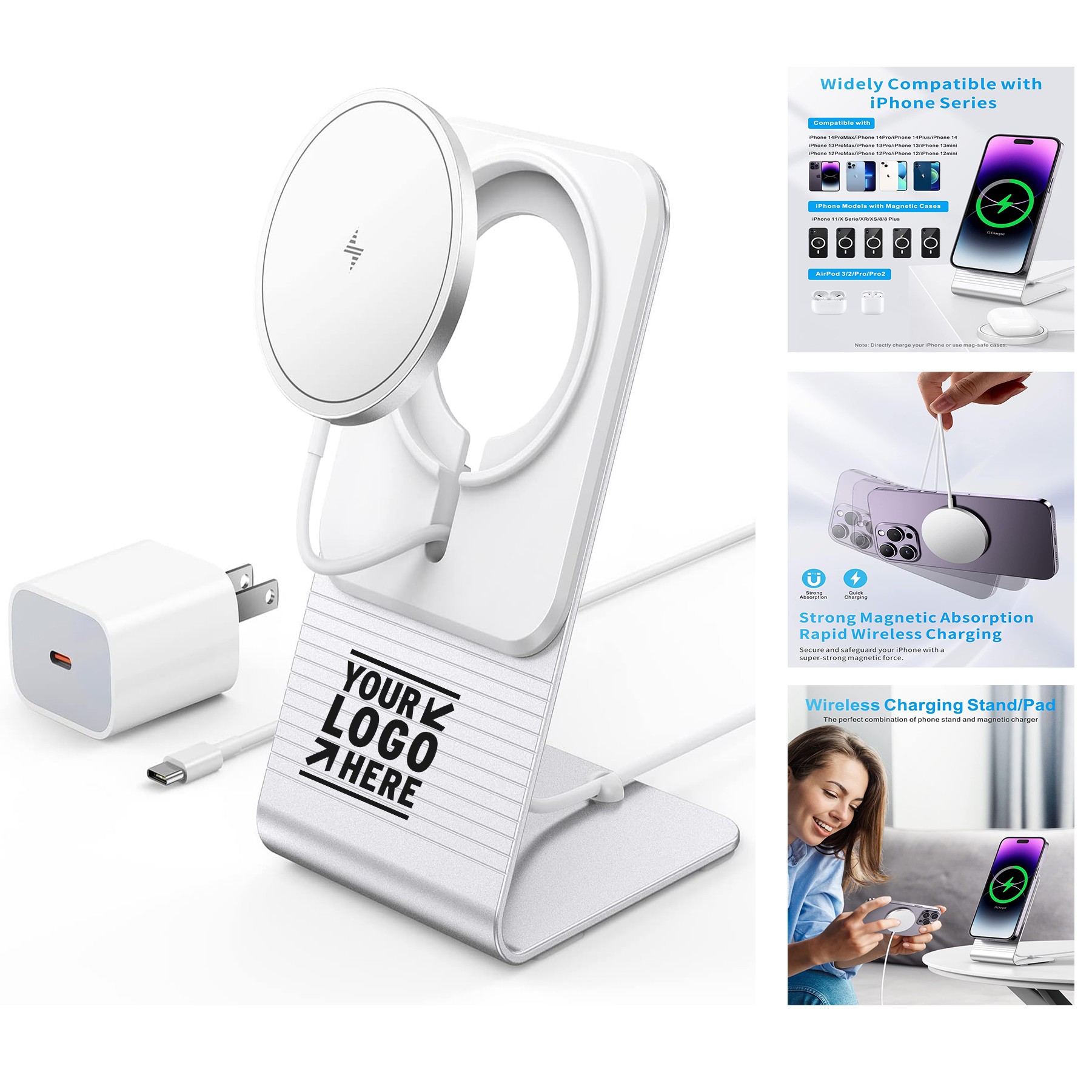 Series 20W USB-C PD Adapter Magnetic Mag-Safe Wireless Charger 2