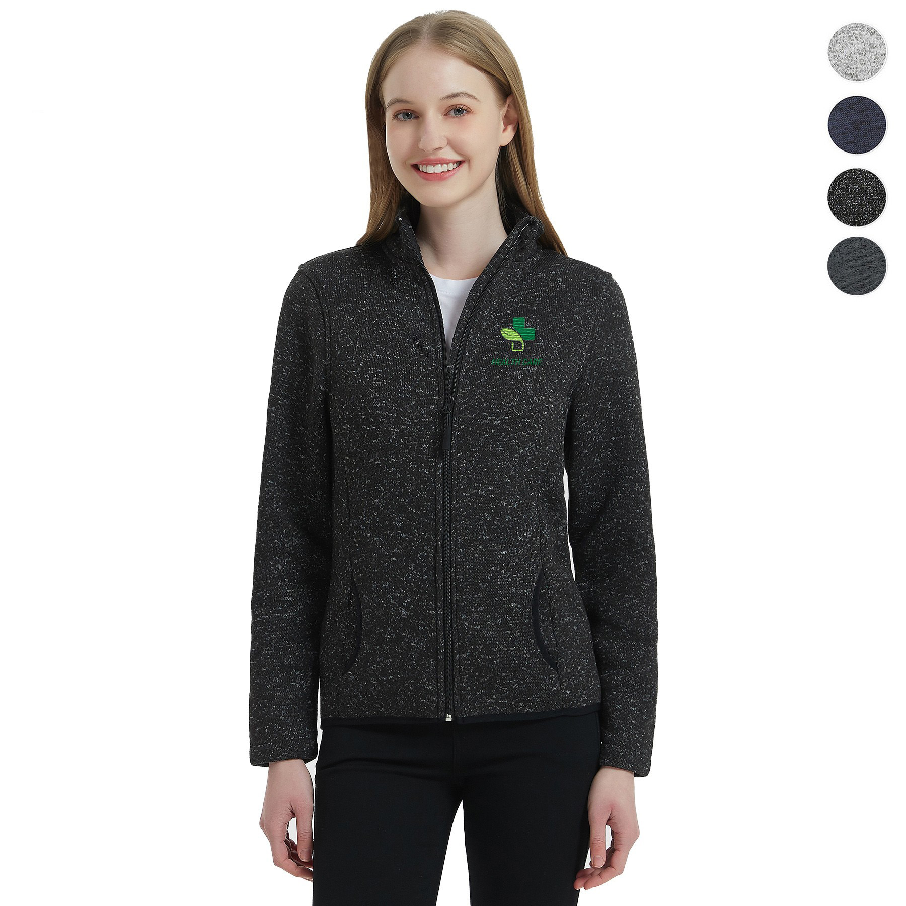 Women's Full-Zip Sweater Fleece Jacket 10