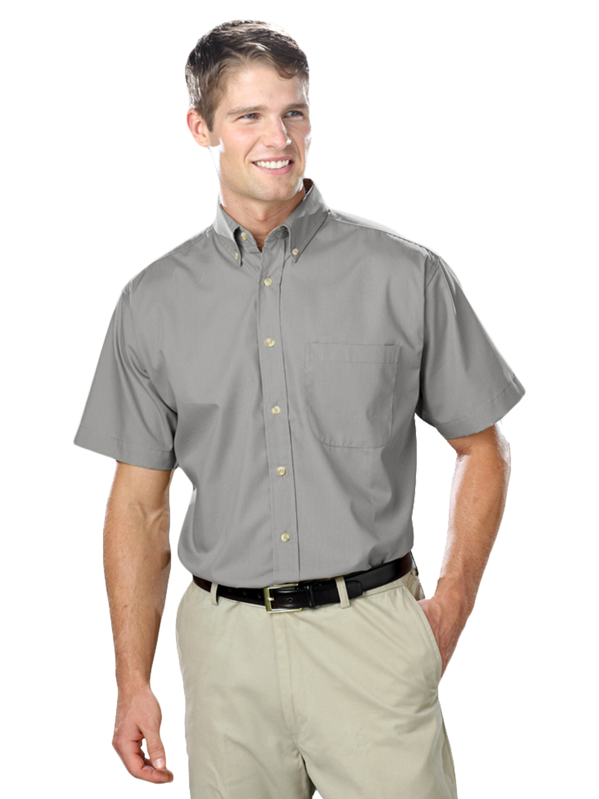 Blue Generation - Men's 1-Pocket Short Sleeve Superblend Poplin Shirt