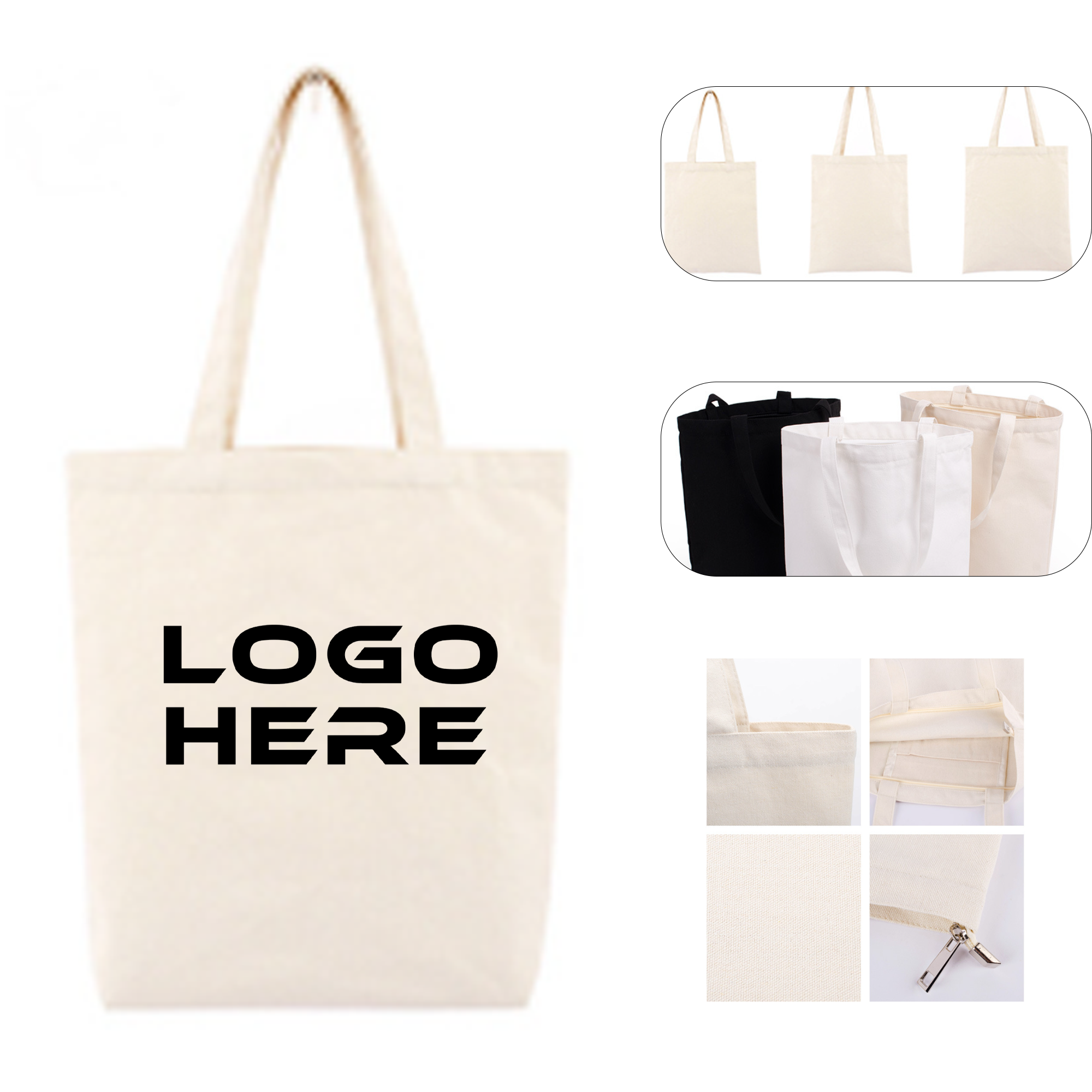 Custom Canvas Shopping Bag, custom tote bag with logo imprint 2