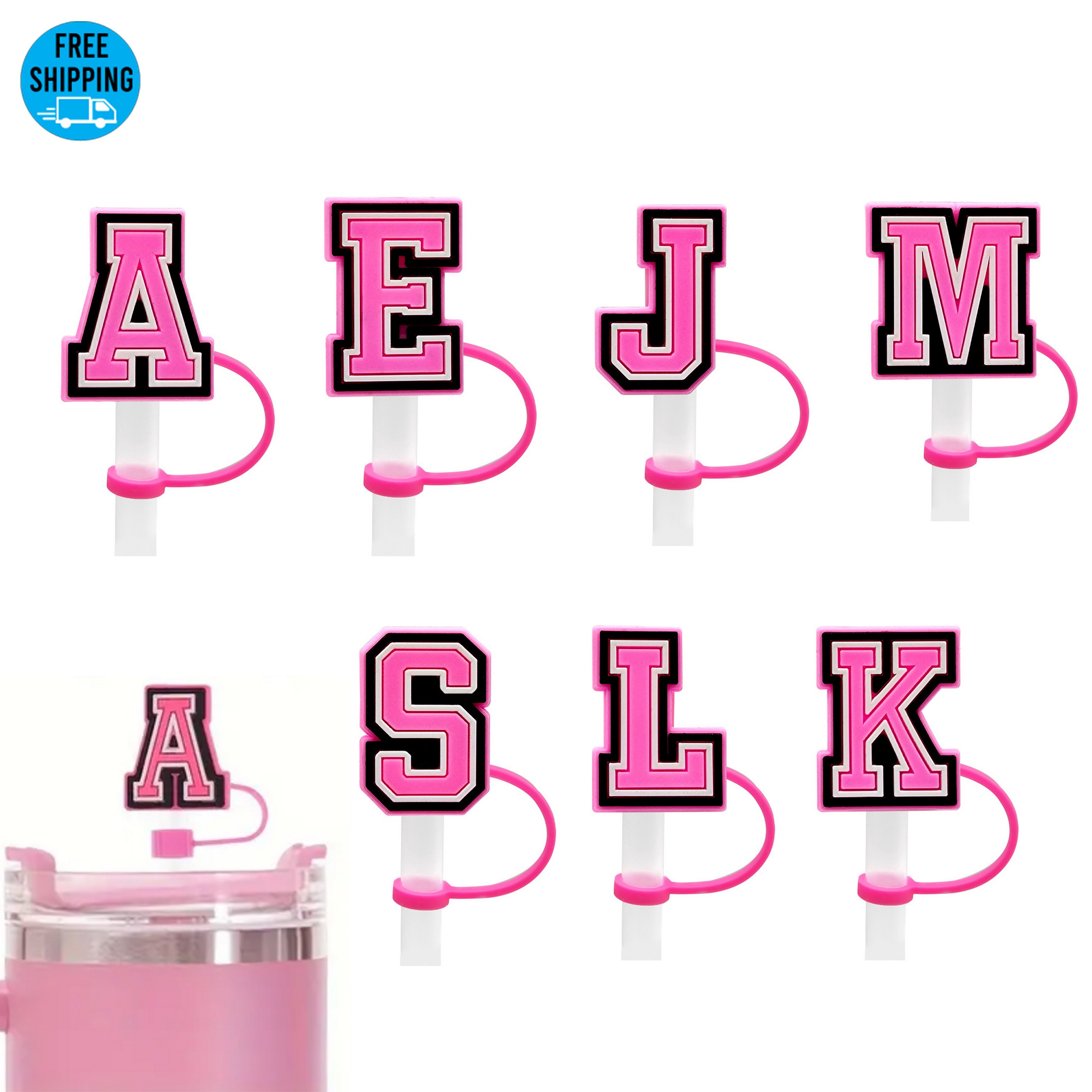 Decorative Letter Style Straw Topper 3