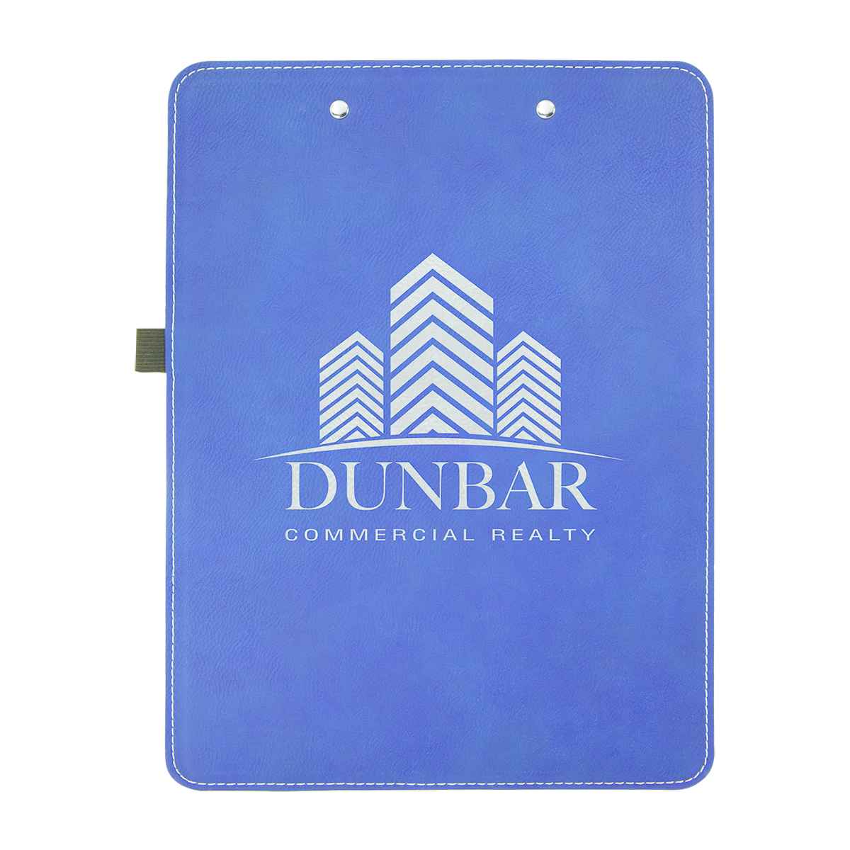 9" x 12 1/2" Blue/Silver Leatherette Clipboard 2