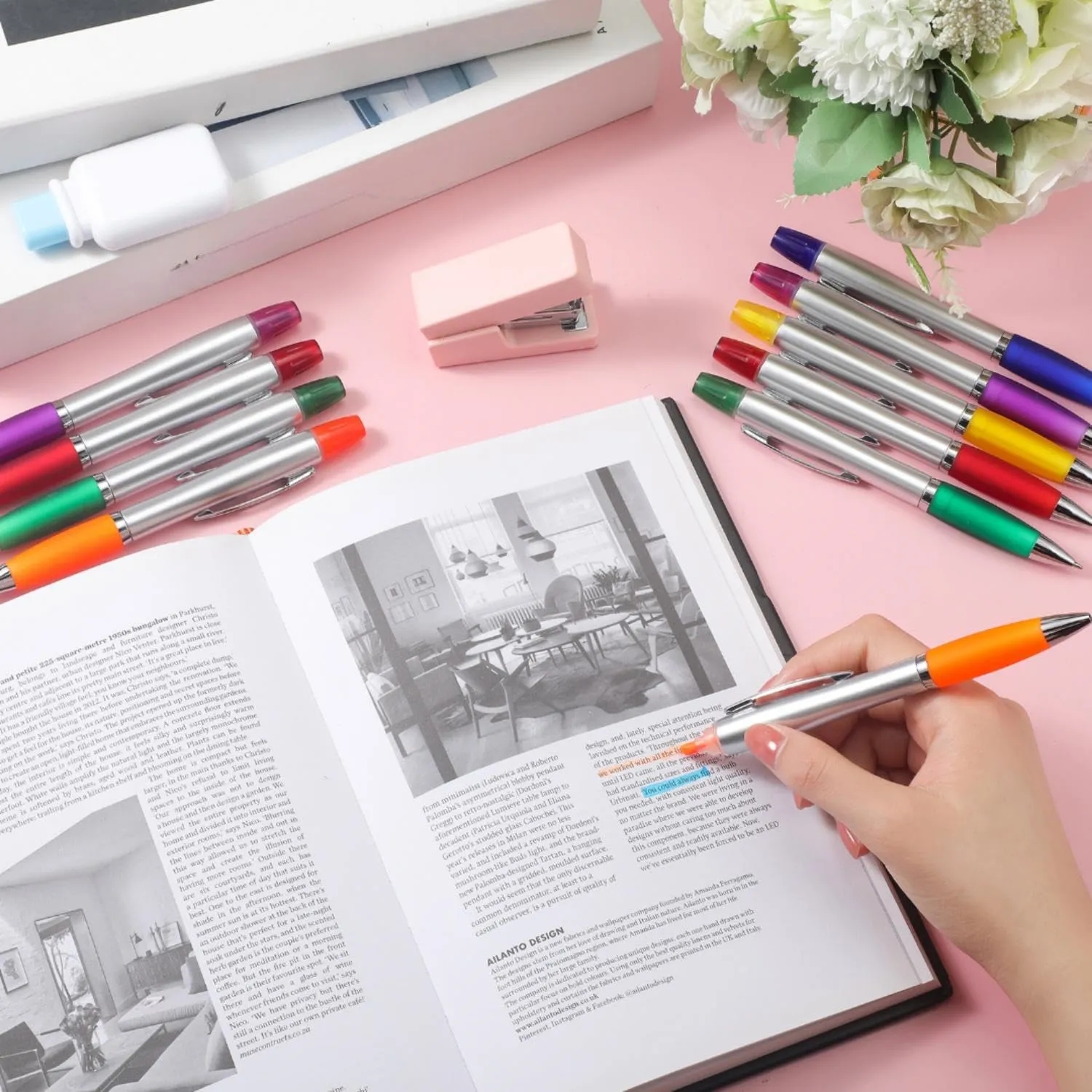 Plastic Highlighter Ballpoint Pen 1