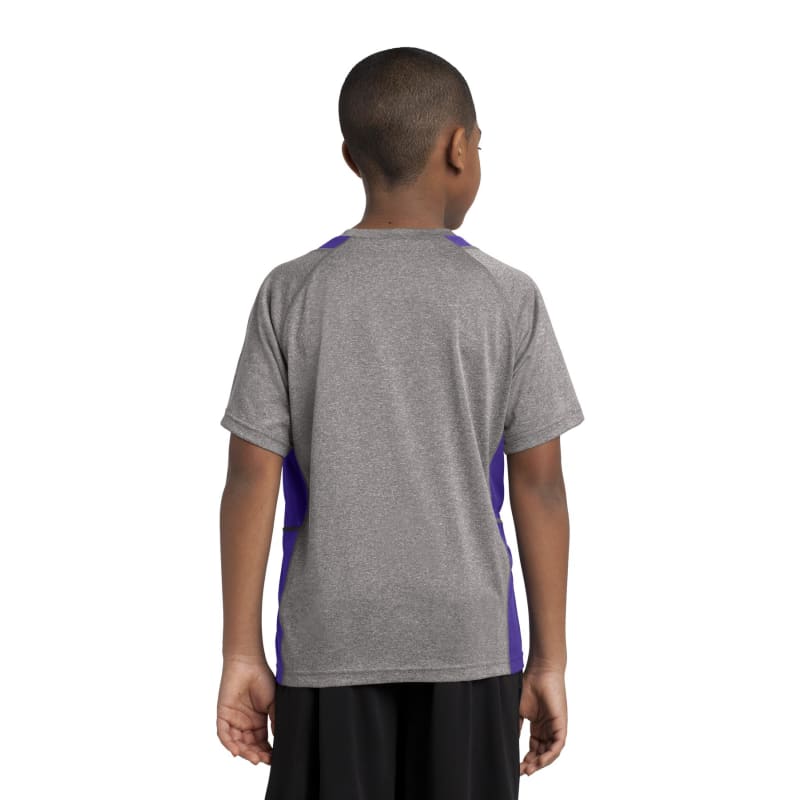 Sport-Tek Youth Heather Colorblock Contender Tee. 44