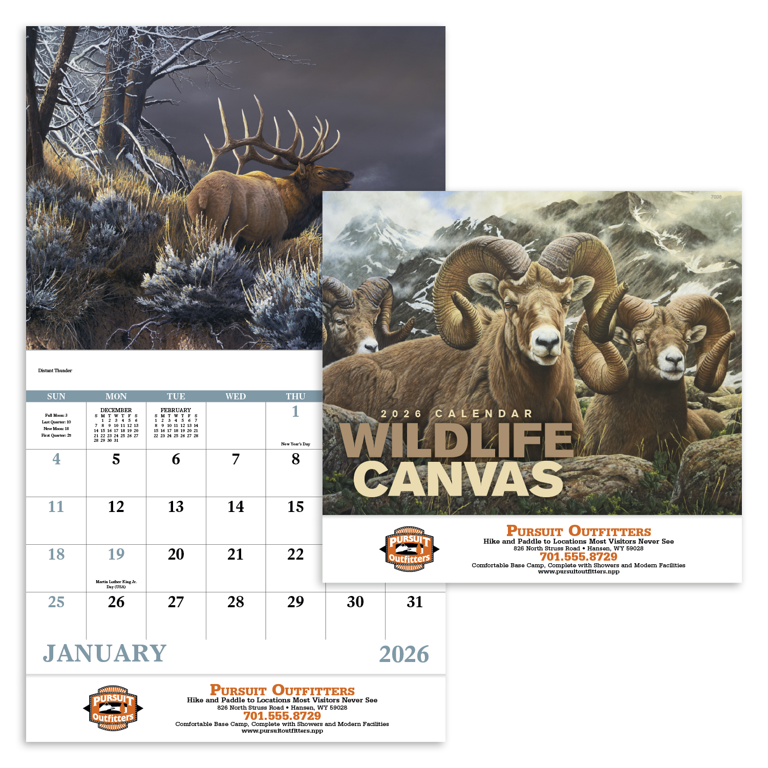 Good Value™ Wildlife Canvas - Stapled Calendar 49