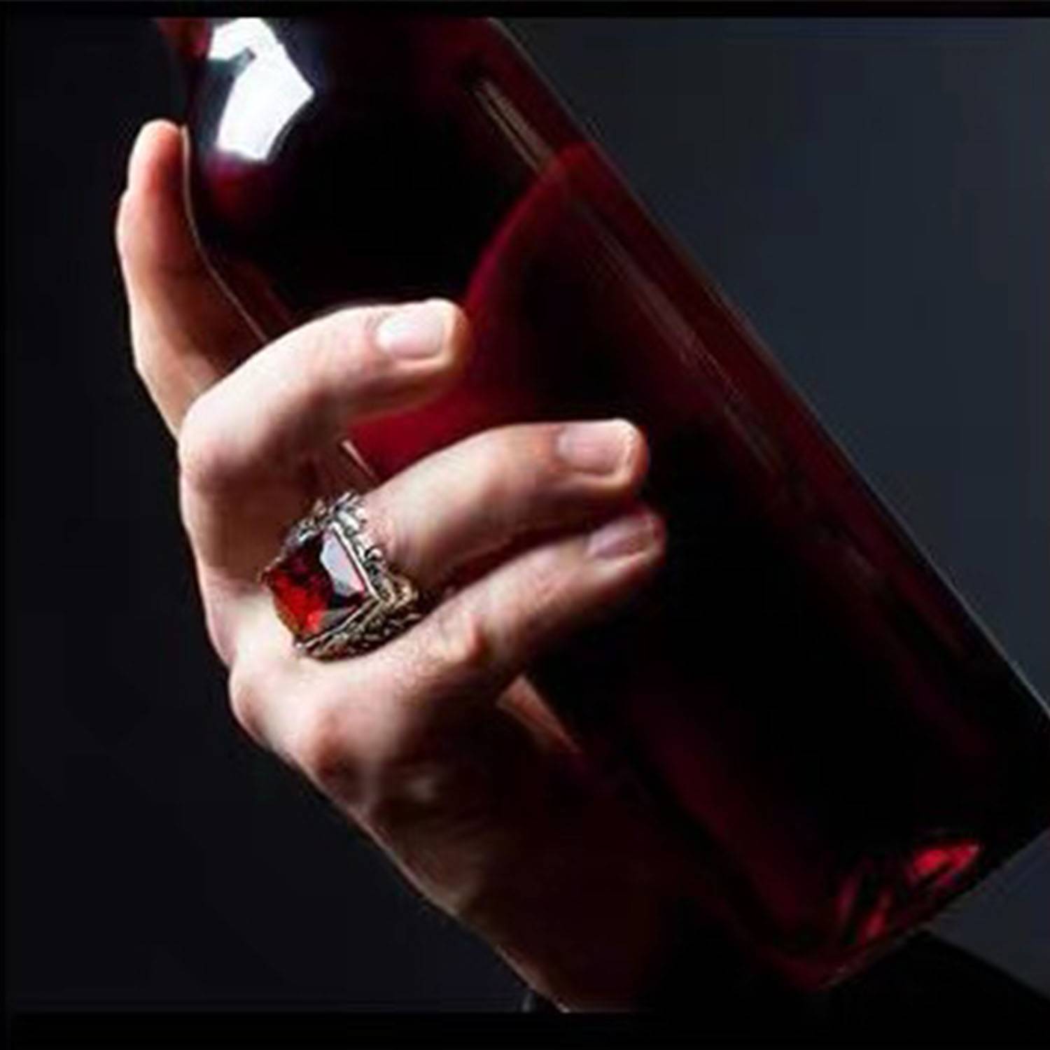 Square Red Zircon Ring 8
