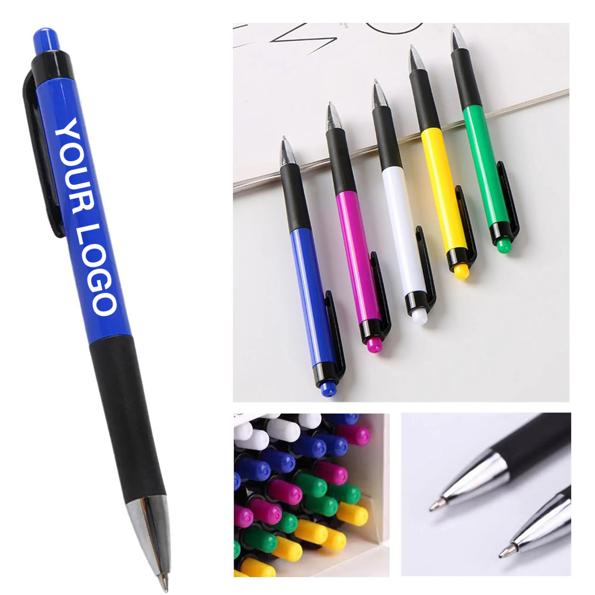 Plastic Plunger Ballpoint Pens for Daily Writing 4