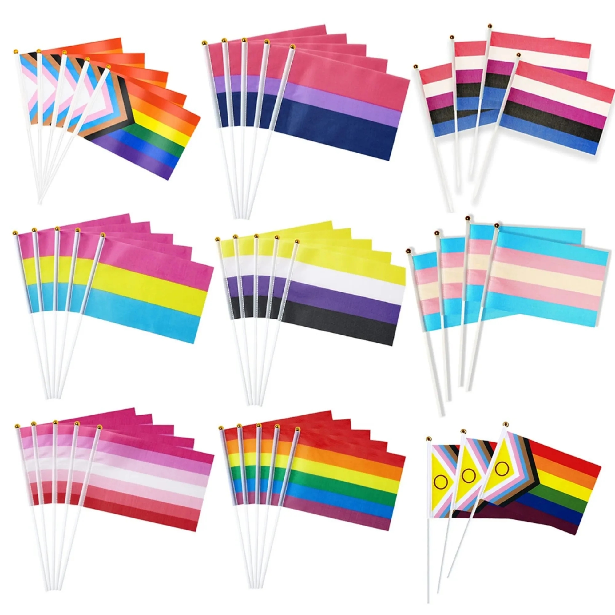 World Hand-Waved Flags With Poles 3