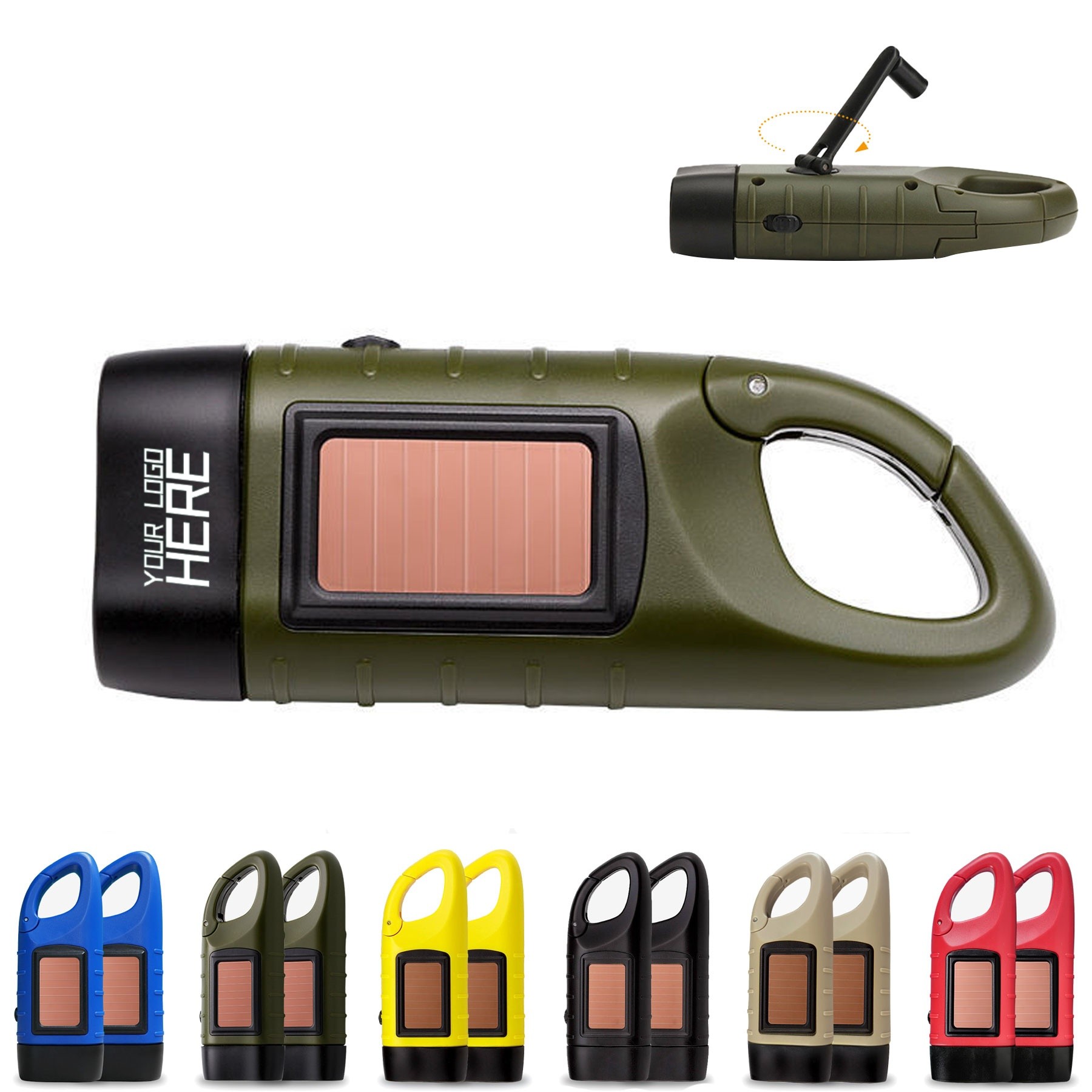Hand Crank Solar Powered Flashlight