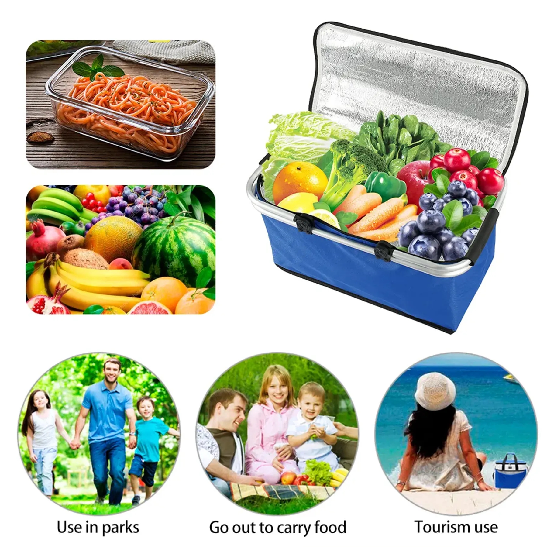 Muti-function Large Foldable Storage Cooler Insulated Bag 2