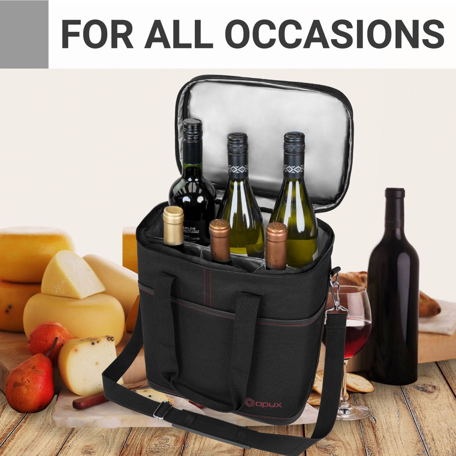 6 Wine Bottle Carrier Tote-Insulated Padded 11