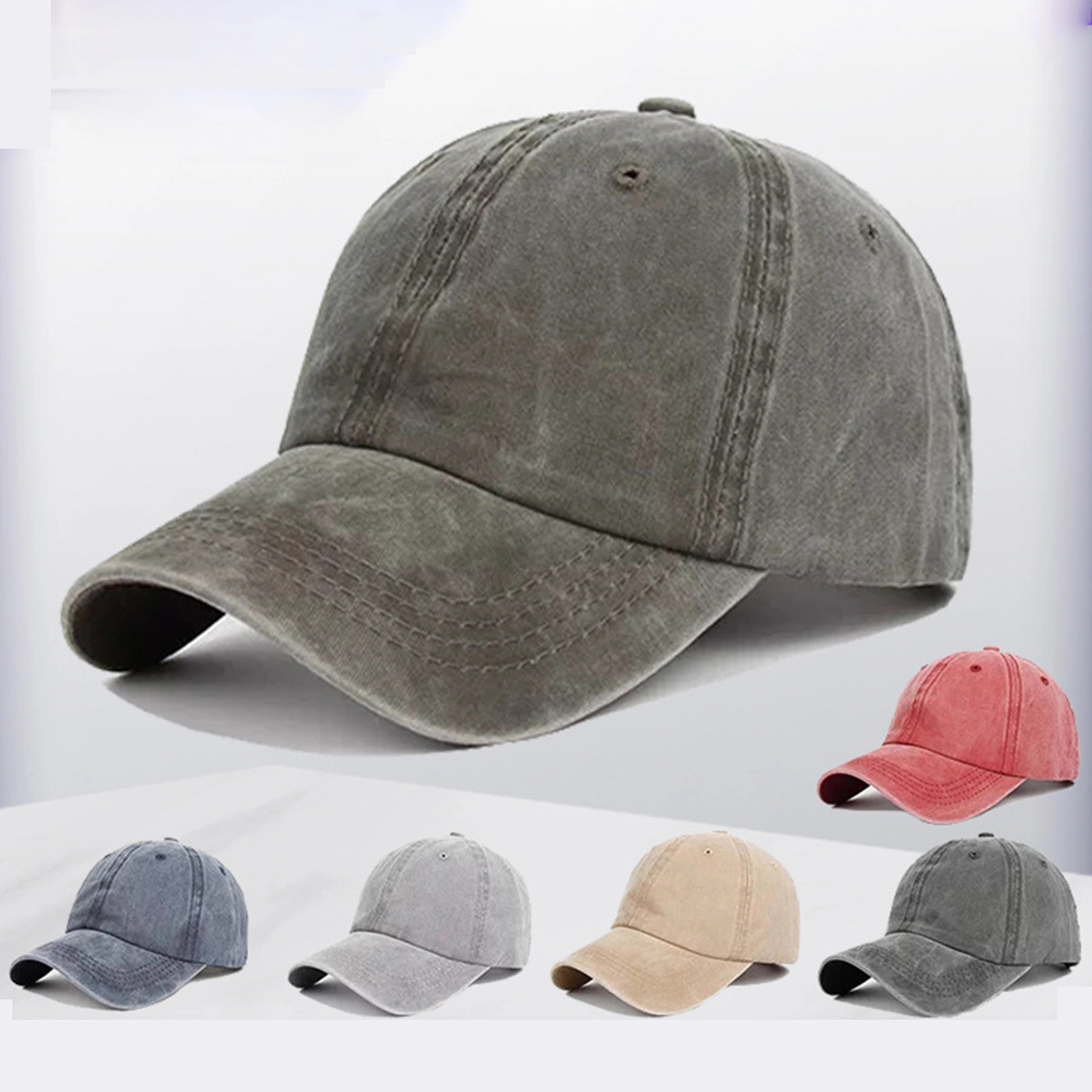 Aging Treatment Cotton  Baseball Cap 5