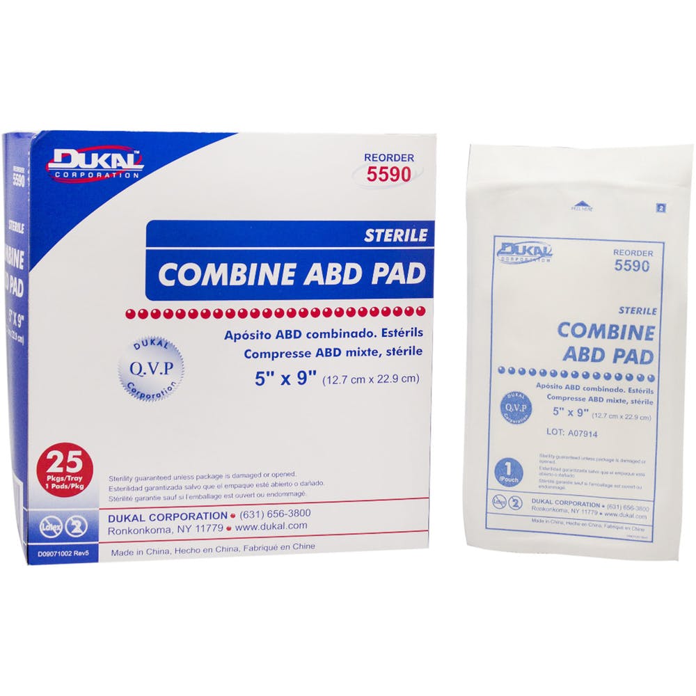 Sterile Combine Pads - 25 Count 5" x 9" 1