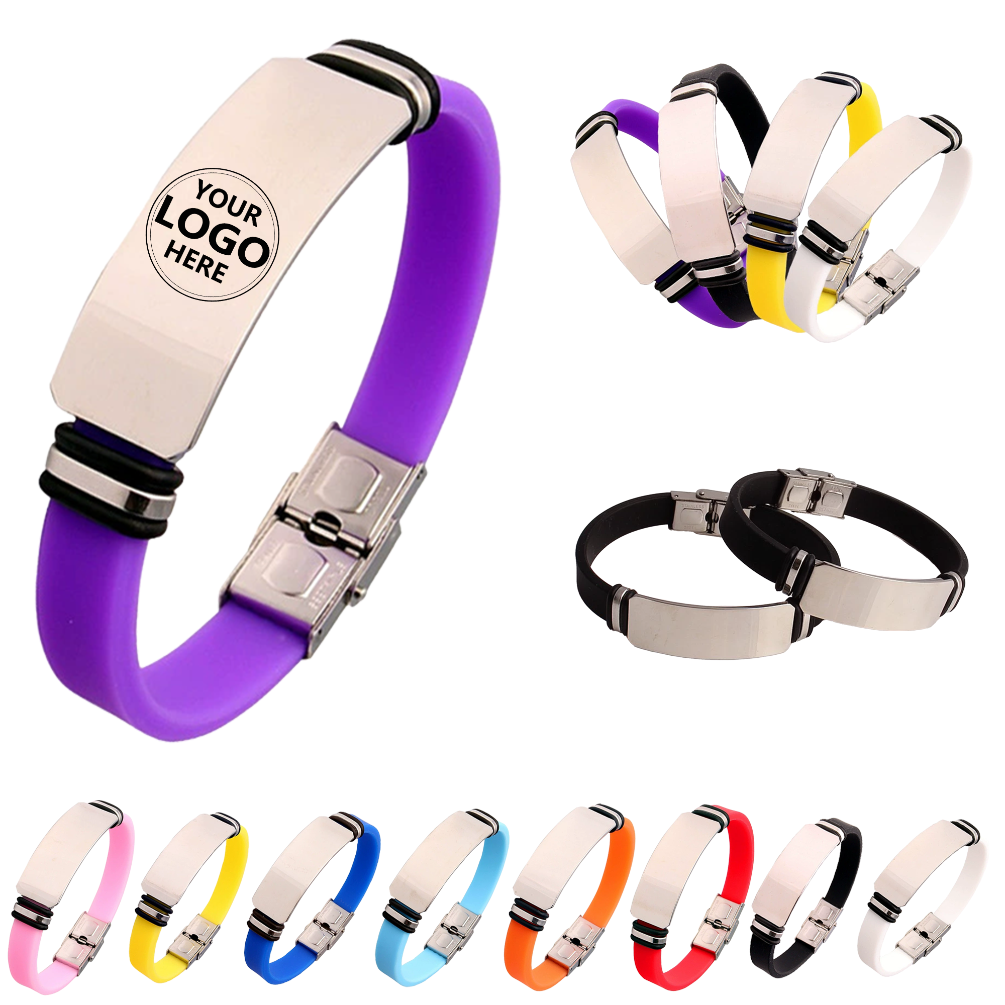 Couple's Silicone Titanium Steel Bracelet 5