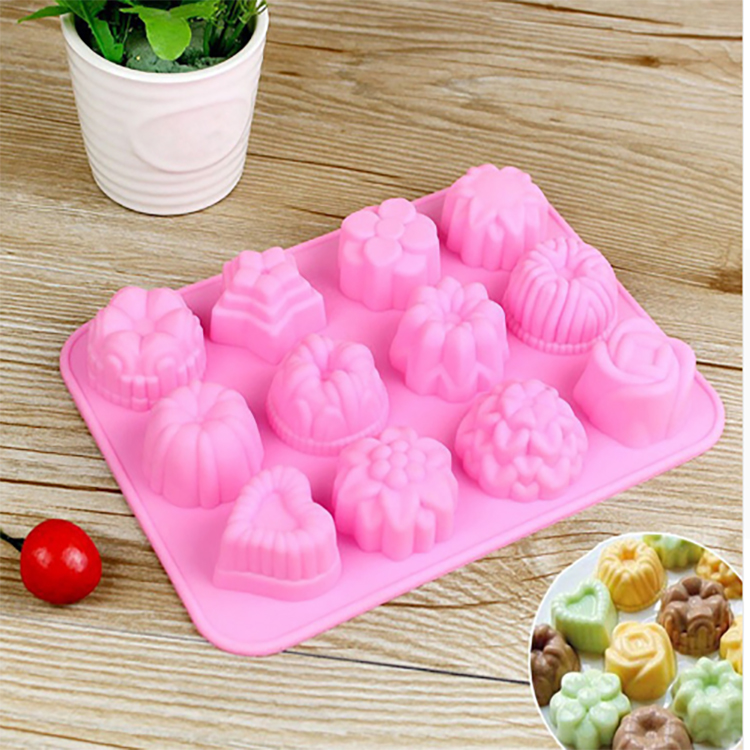 12 Grid Handmade Soap Mold Silicone Cake 5