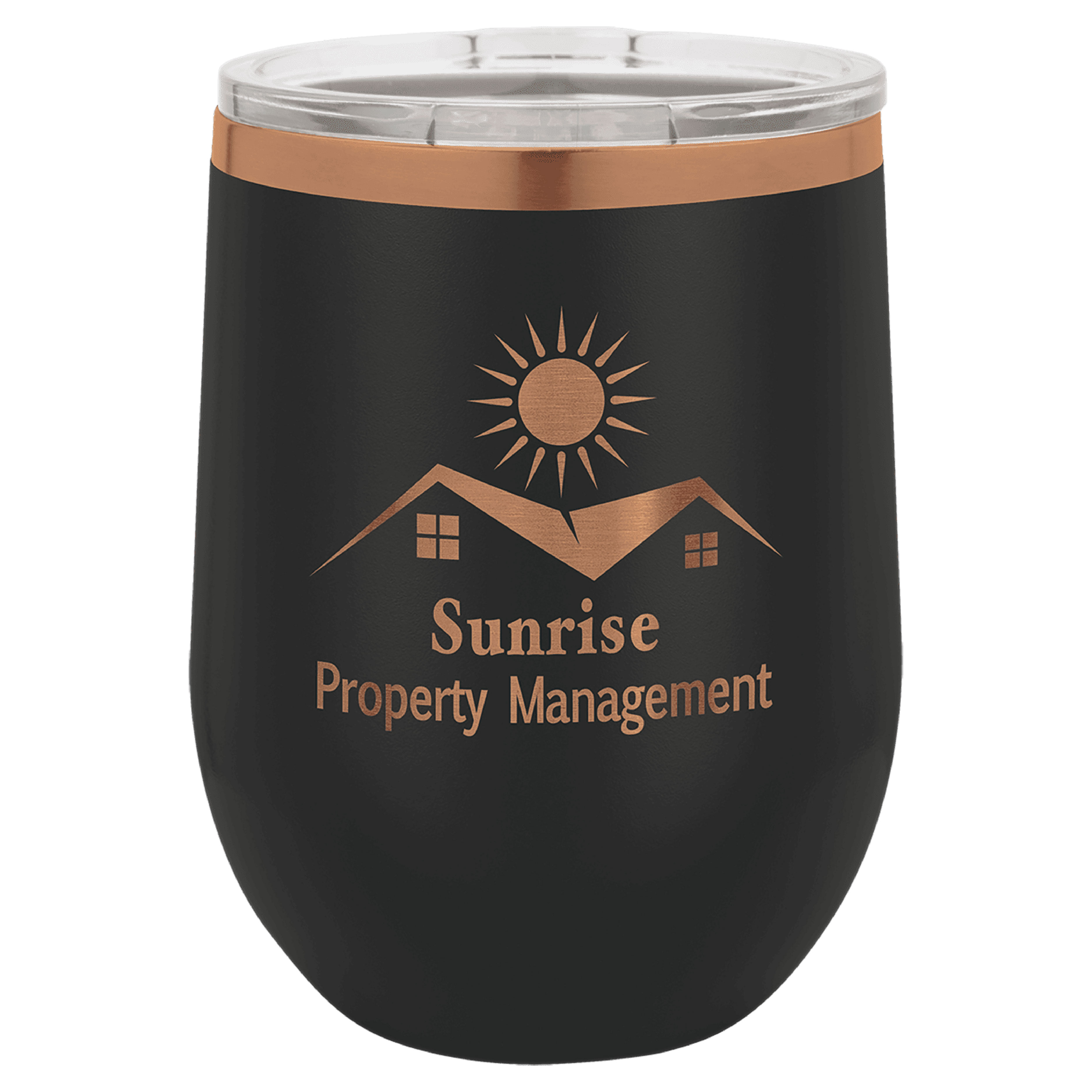 Polar Camel 12 Oz. ION-Plated Rose Gold Stemless Wine Tumbler 2