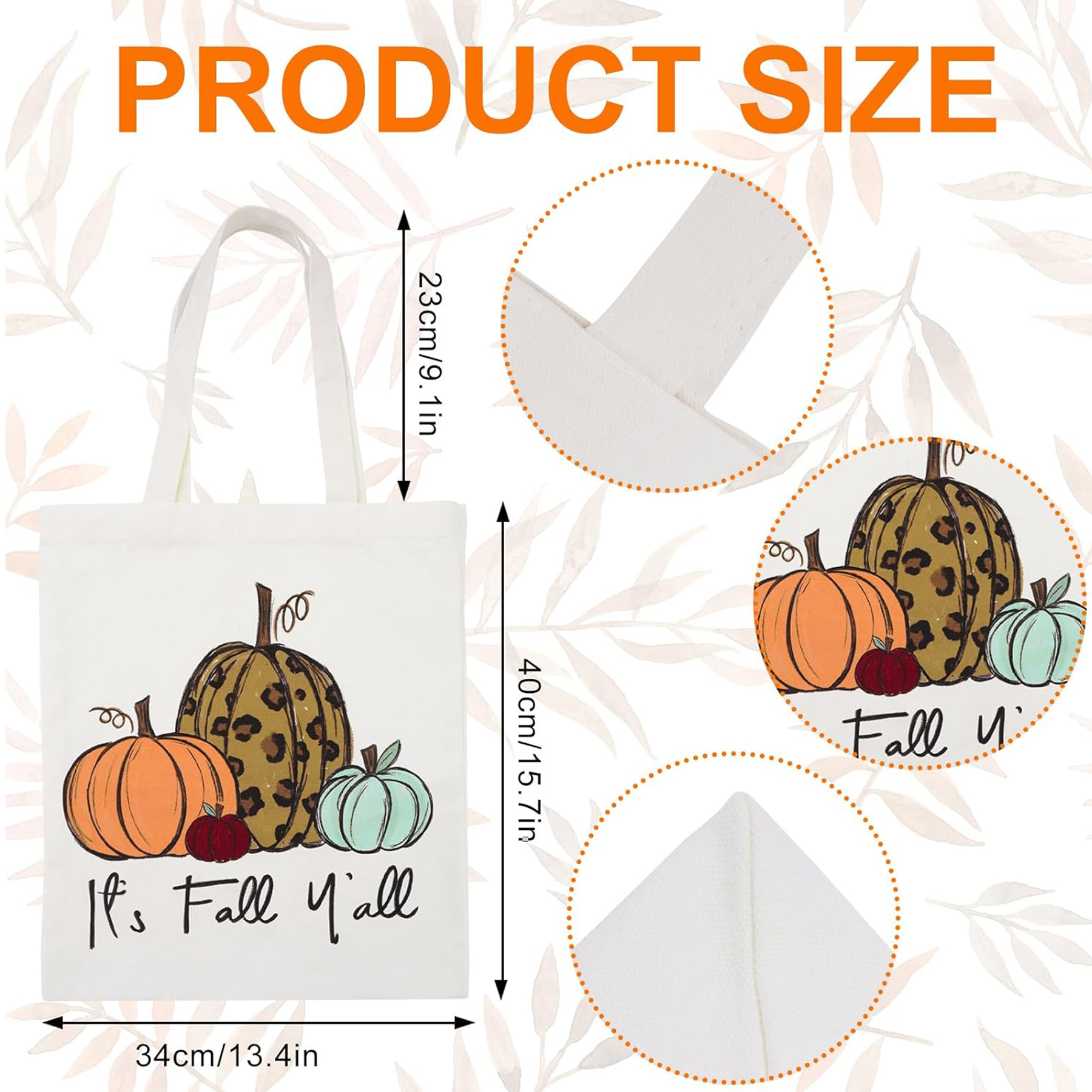 Thanksgiving Fall Harvest Canvas Tote Bag 6