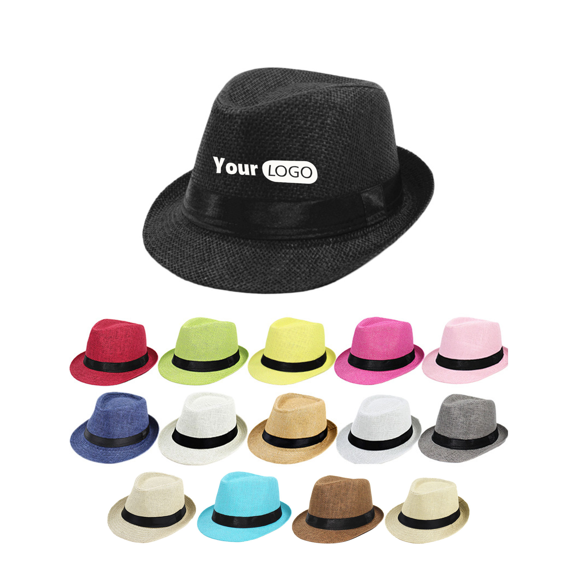 Natural Sunshade Straw Fedora Hat 2