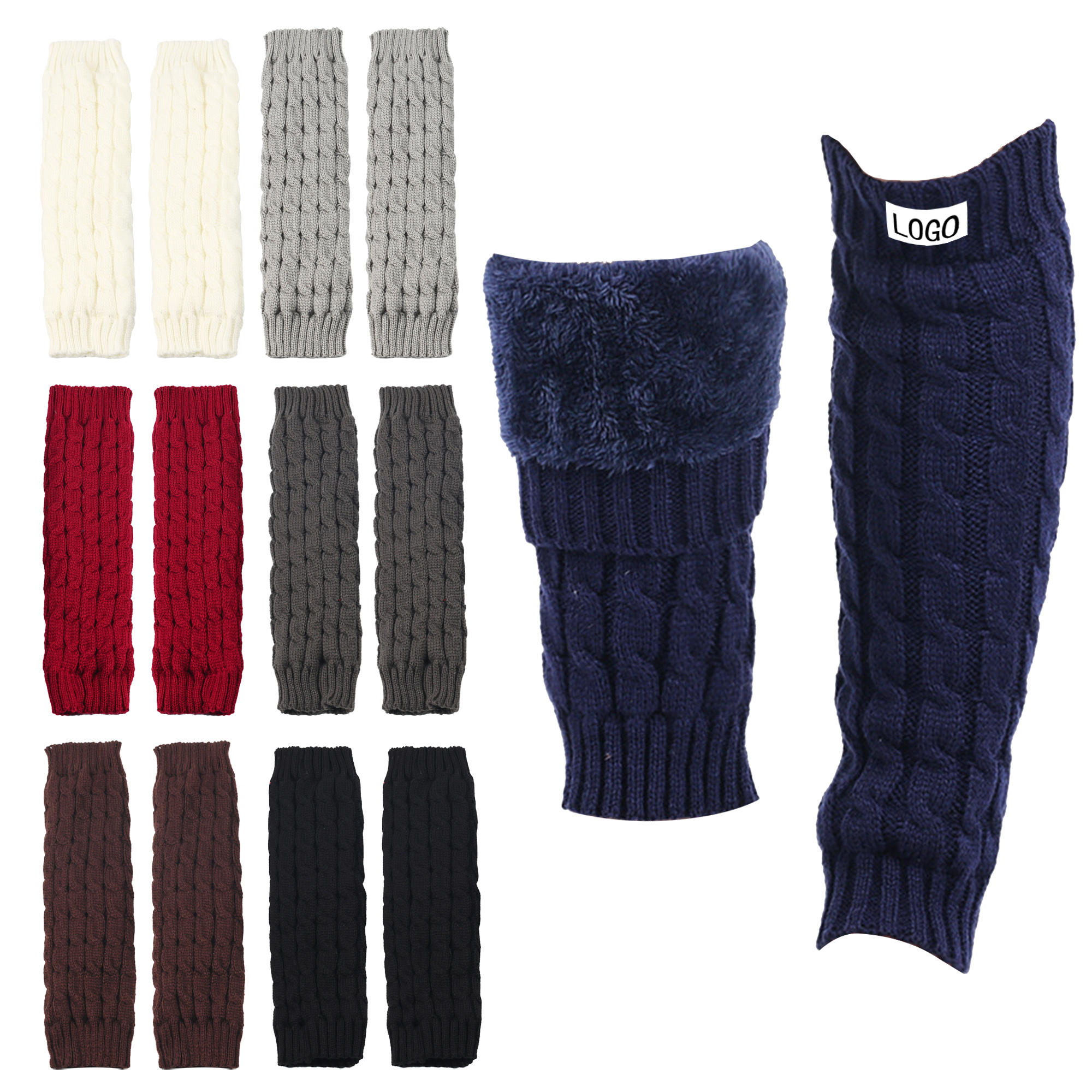 Knitted Twist Pattern Warmers Leg Warmers 2