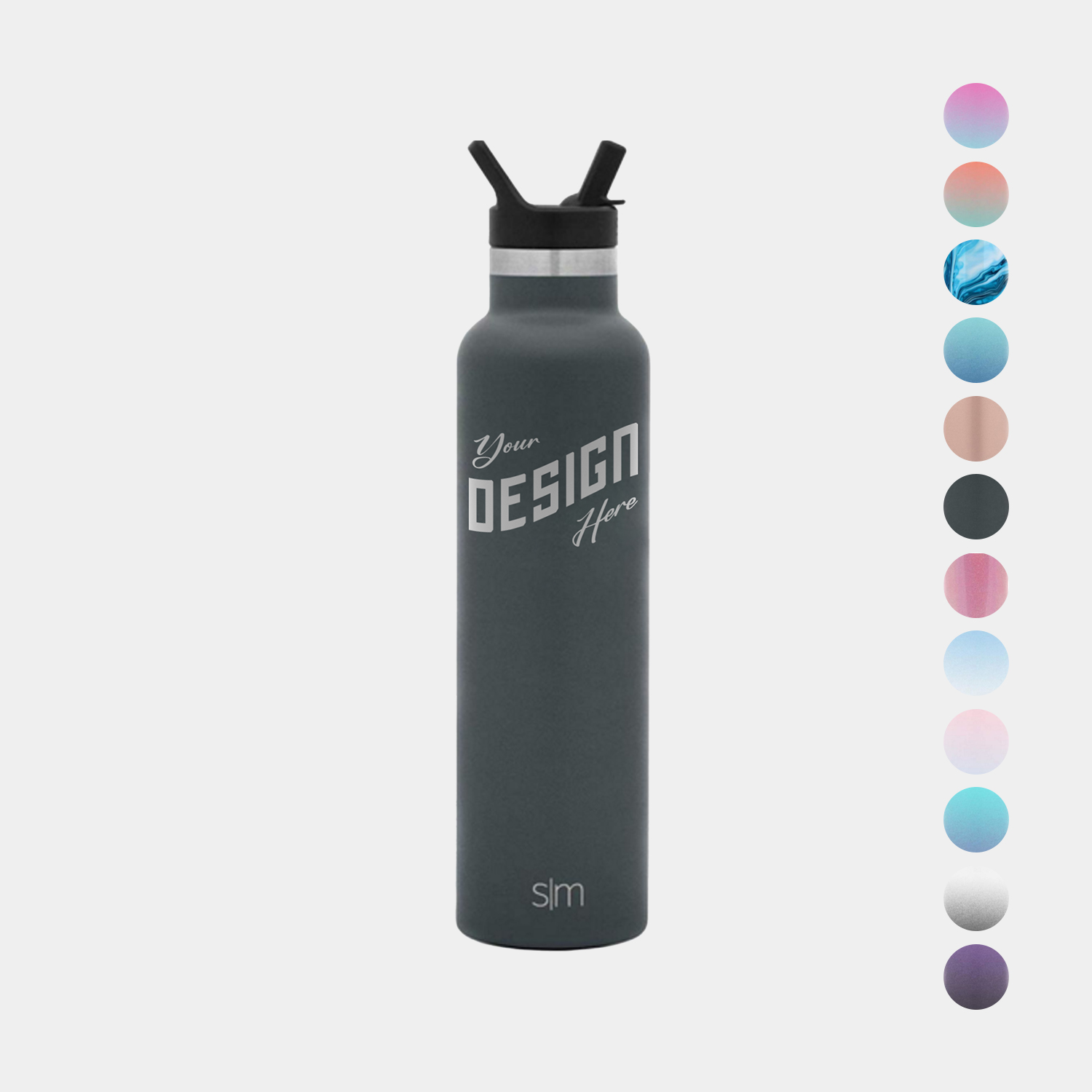 24 oz Simple Modern® Stainless Steel Insulated Ascent Water Bottle w/ Straw Lid, custom water bottle with logo imprint 2