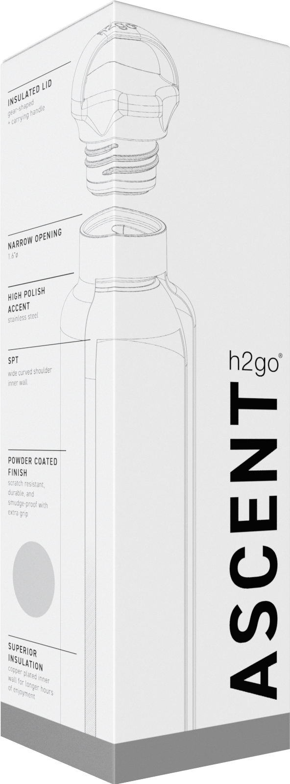24 oz h2go ascent - powder 9